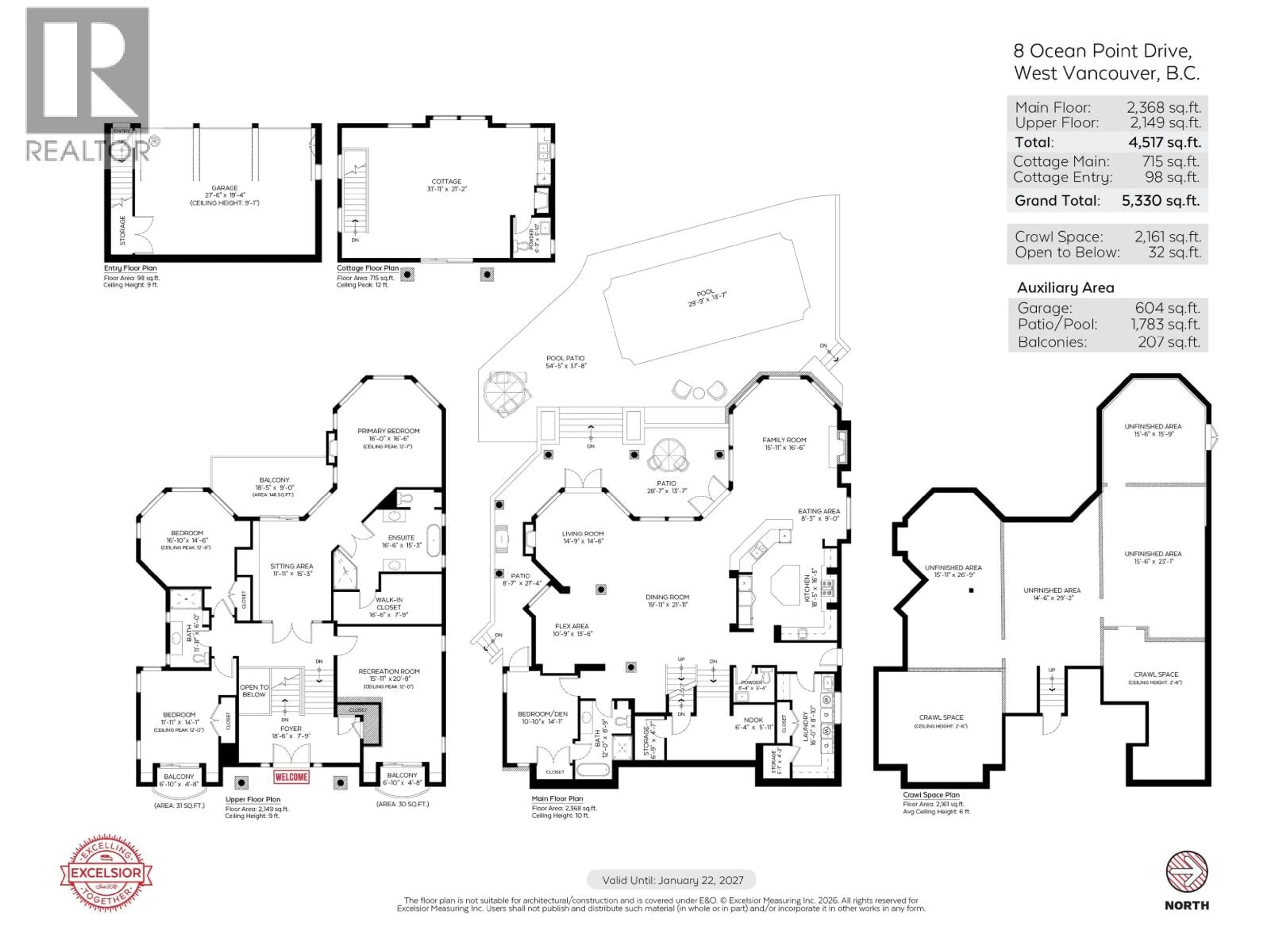 Floor plan for 8 OCEAN POINT DRIVE, West Vancouver British Columbia V7W3G7