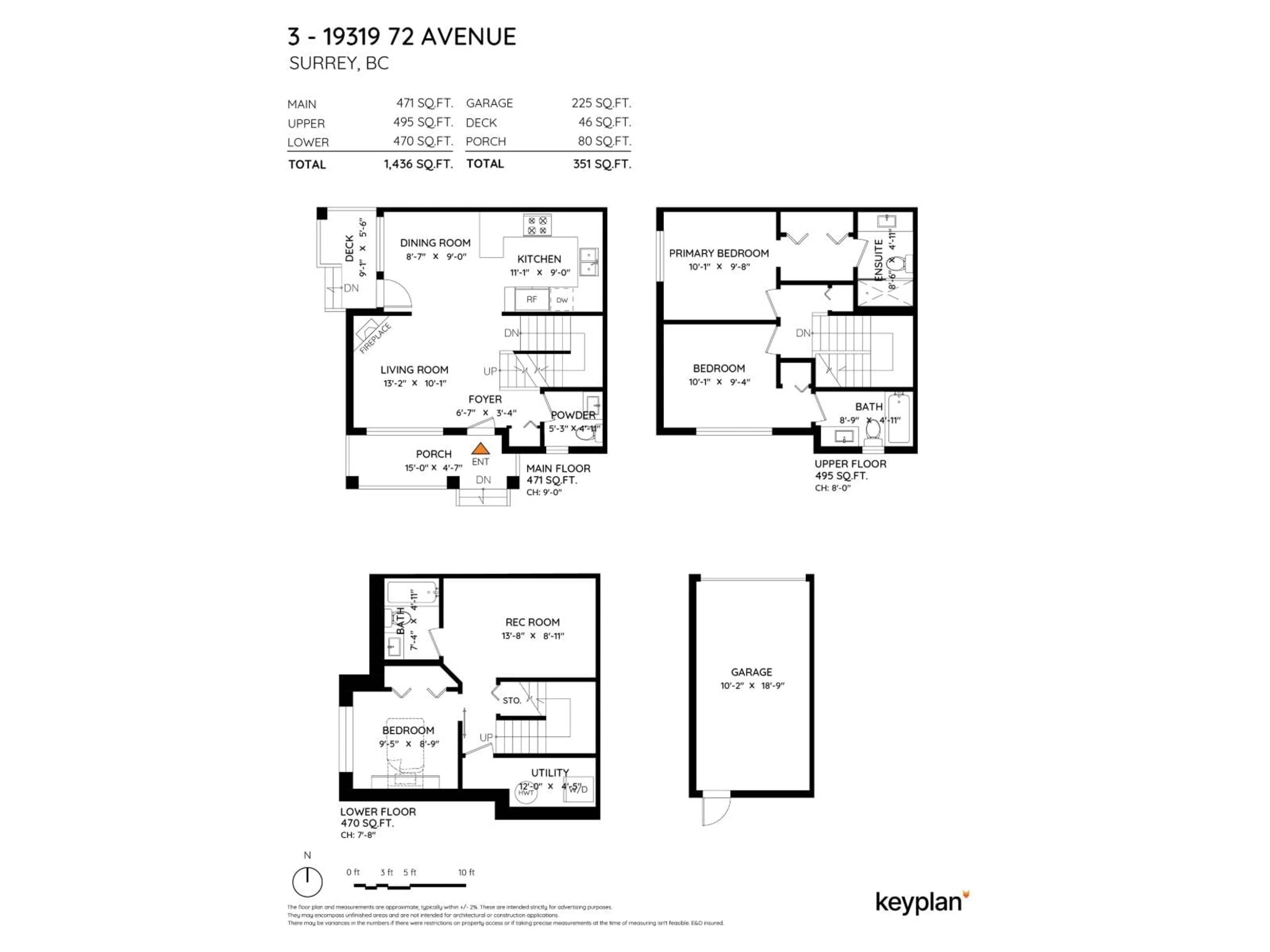 Floor plan for D3 - 19319 72 AVENUE, Surrey British Columbia V4N5X9