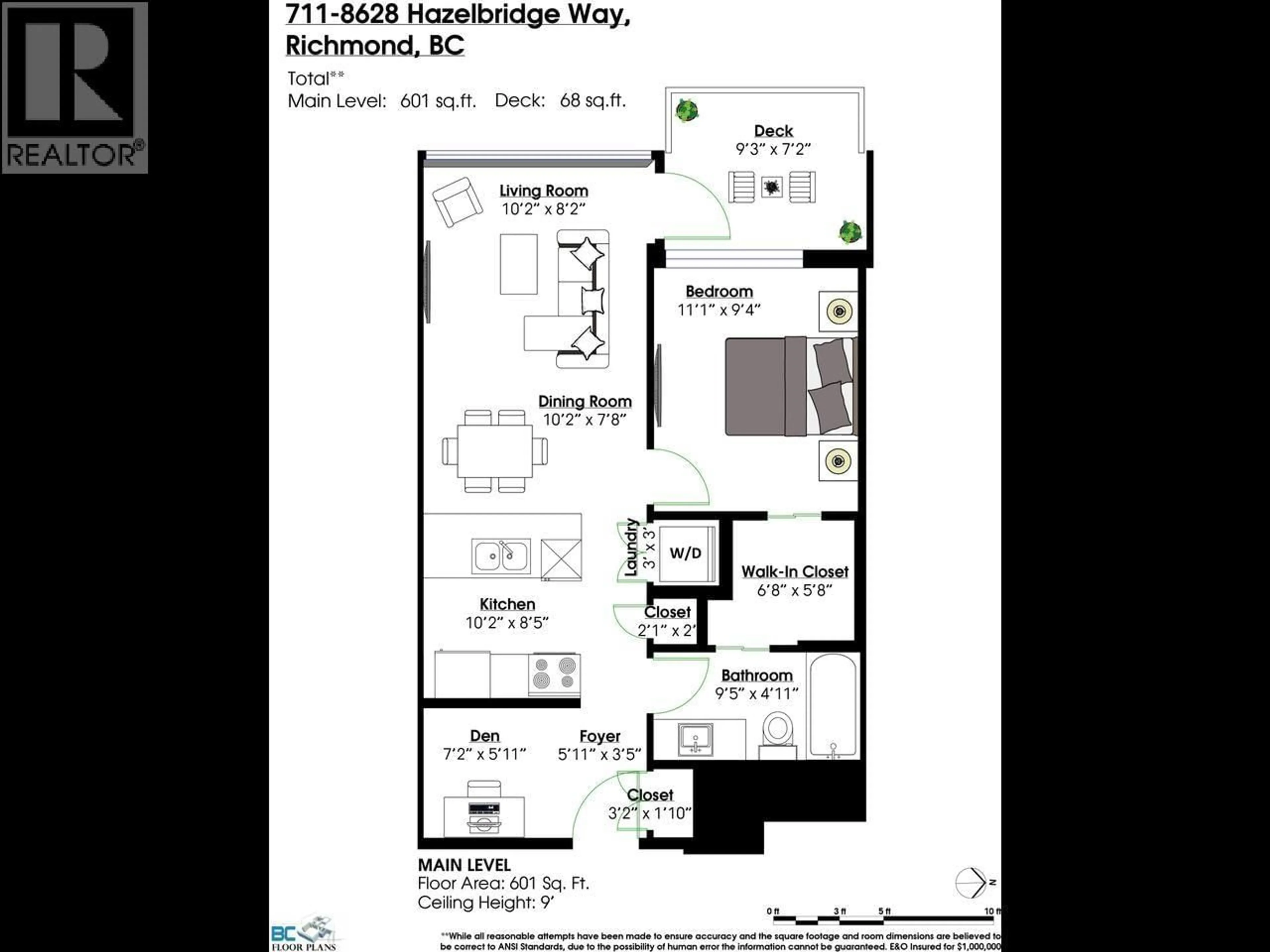 Floor plan for 711 - 8628 HAZELBRIDGE WAY, Richmond British Columbia V6X0R5
