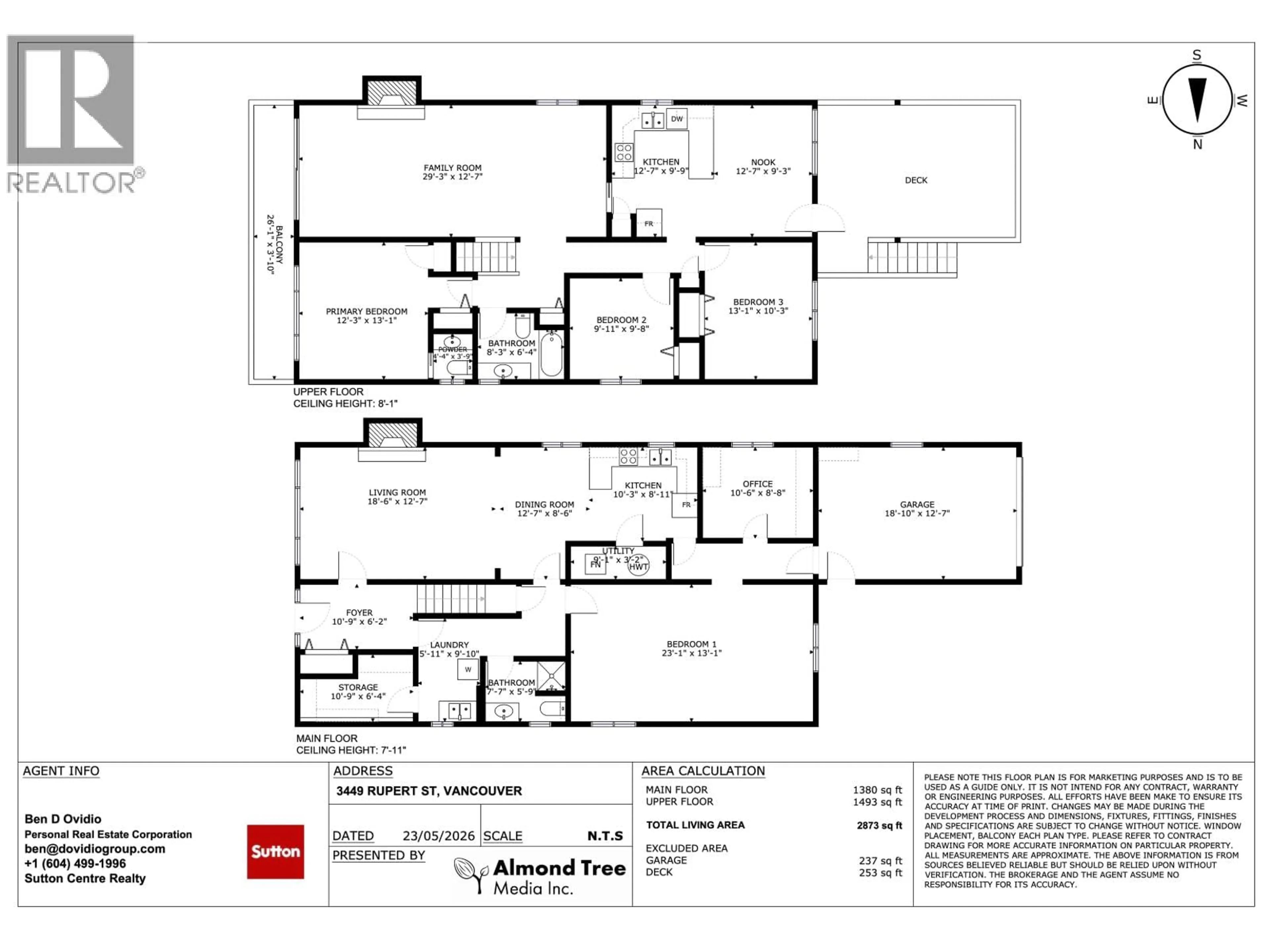 Floor plan for 3449 RUPERT STREET, Vancouver British Columbia V5M3V8