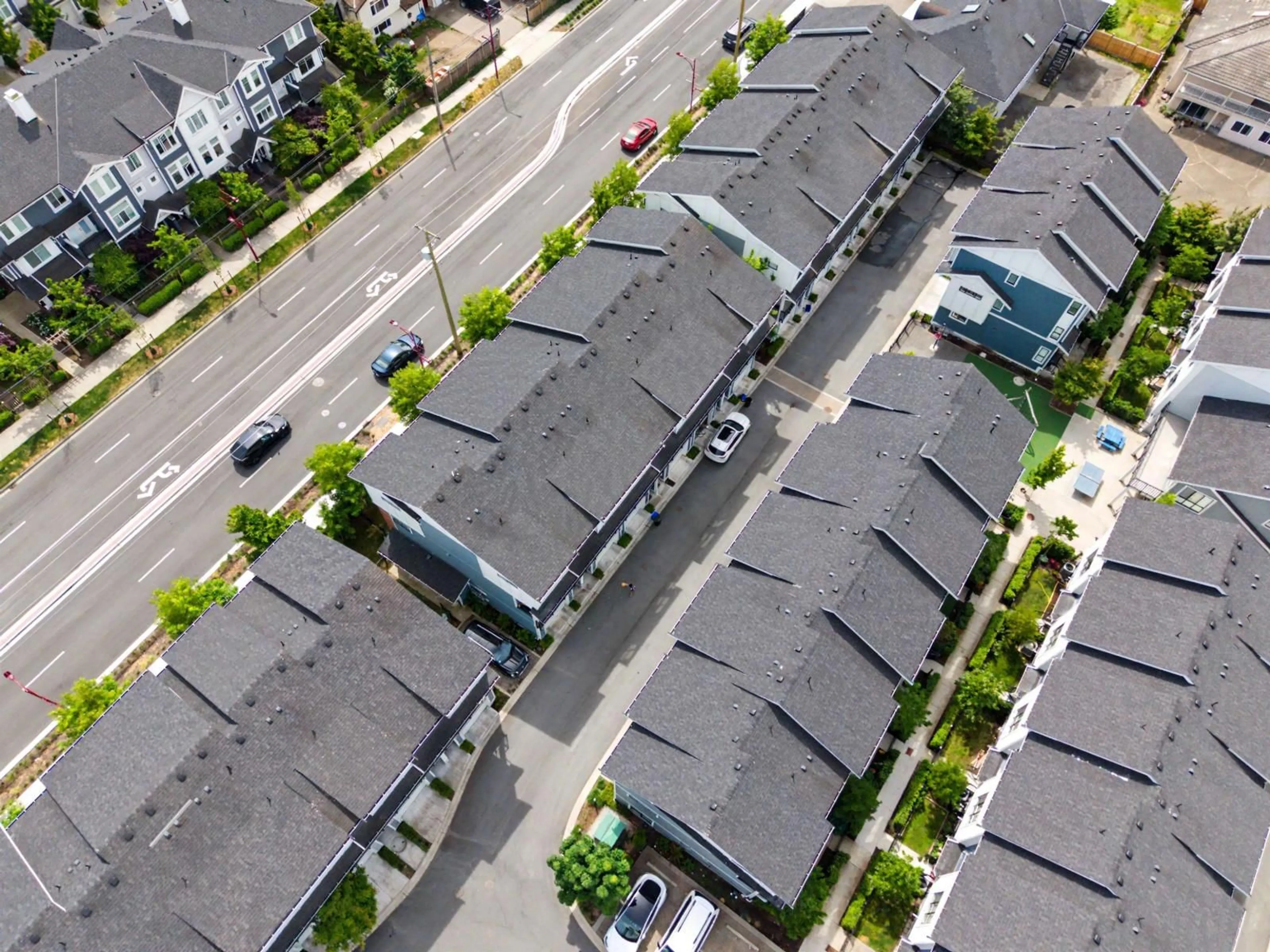 A pic from outside/outdoor area/front of a property/back of a property/a pic from drone, street for 30 - 11556 72A AVENUE, Delta British Columbia V4C1A9