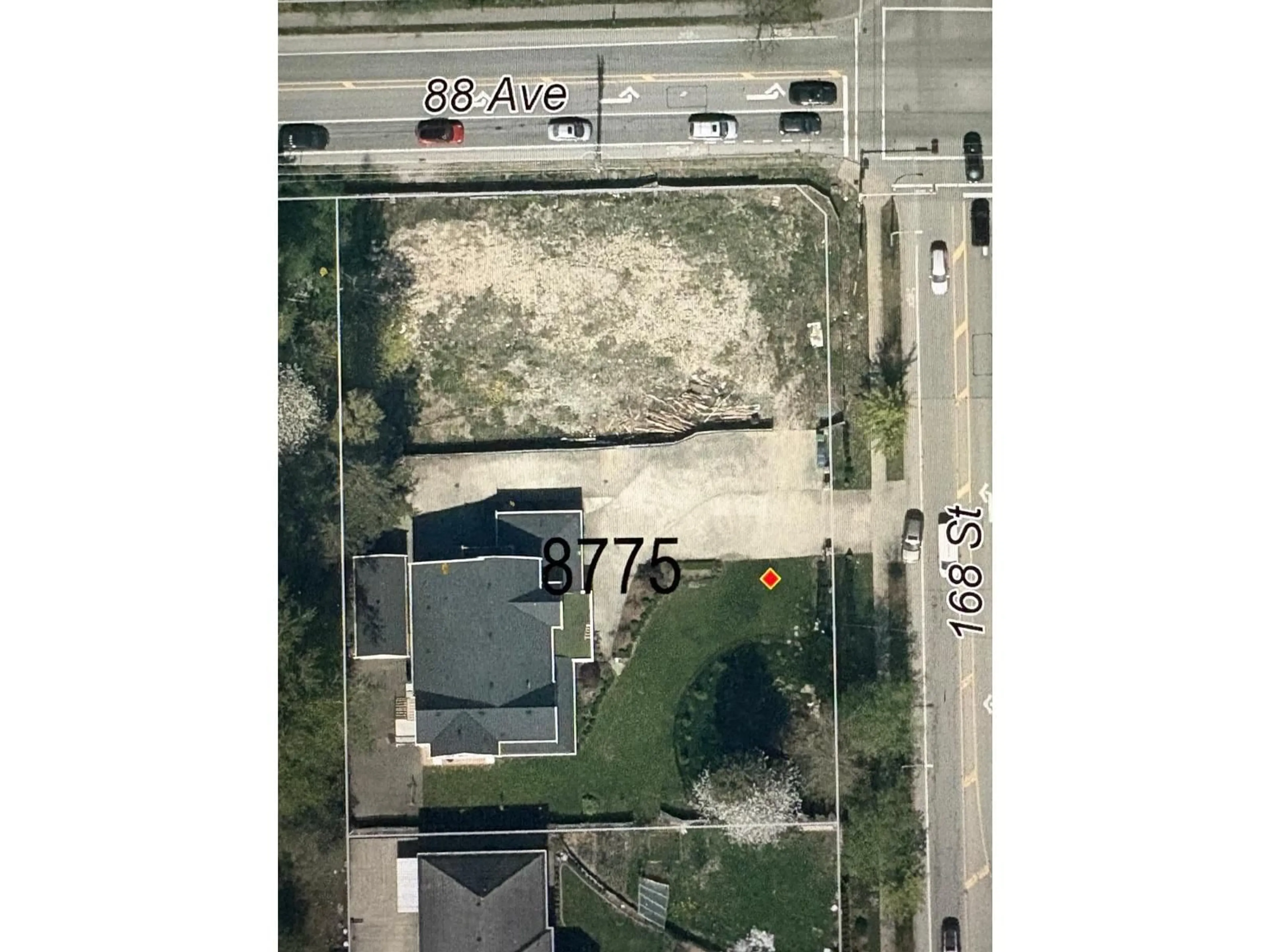 A pic from outside/outdoor area/front of a property/back of a property/a pic from drone, street for 8775 168 STREET, Surrey British Columbia V4N5J4