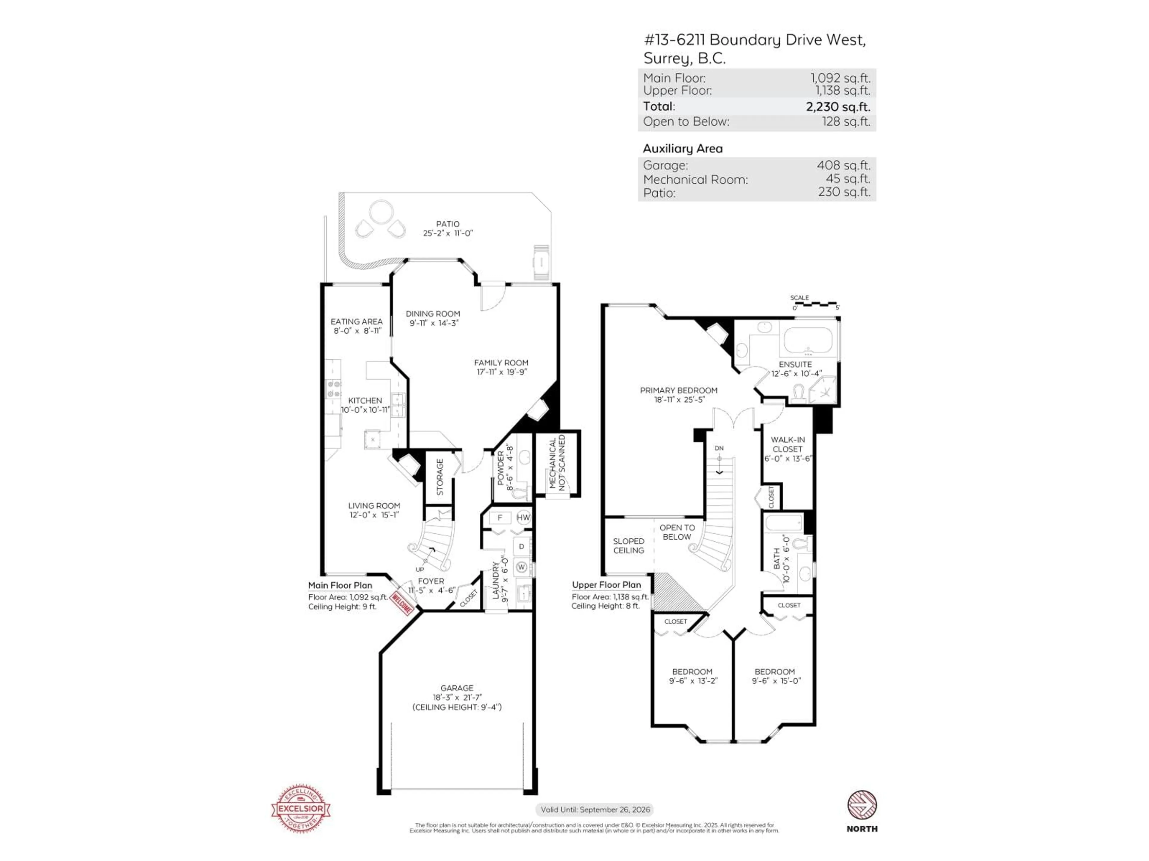 Floor plan for 13 - 6211 BOUNDARY DRIVE WEST, Surrey British Columbia V3X3G7