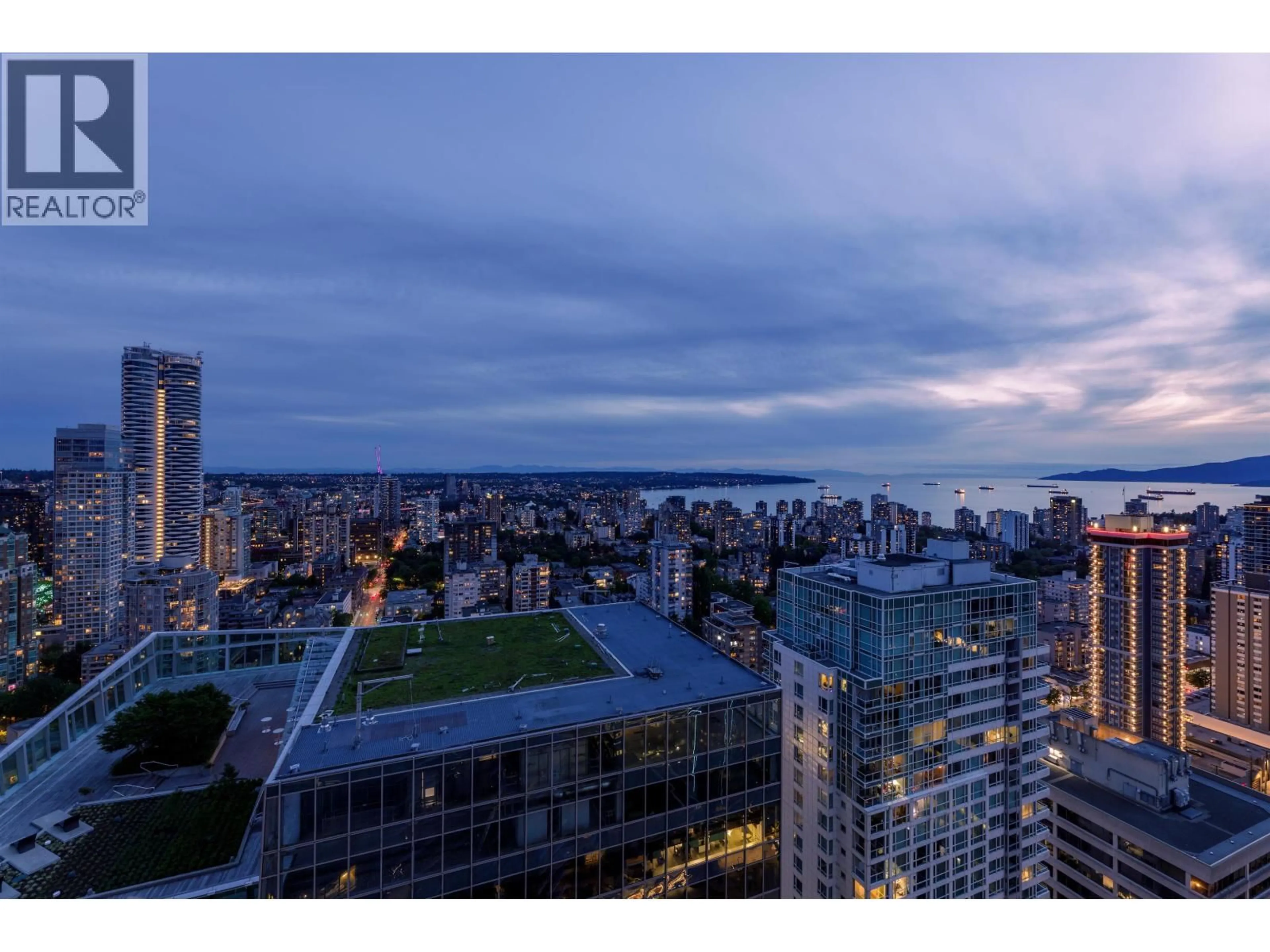 A pic from outside/outdoor area/front of a property/back of a property/a pic from drone, city buildings view from balcony for 3807 - 1111 ALBERNI STREET, Vancouver British Columbia V6E4V2