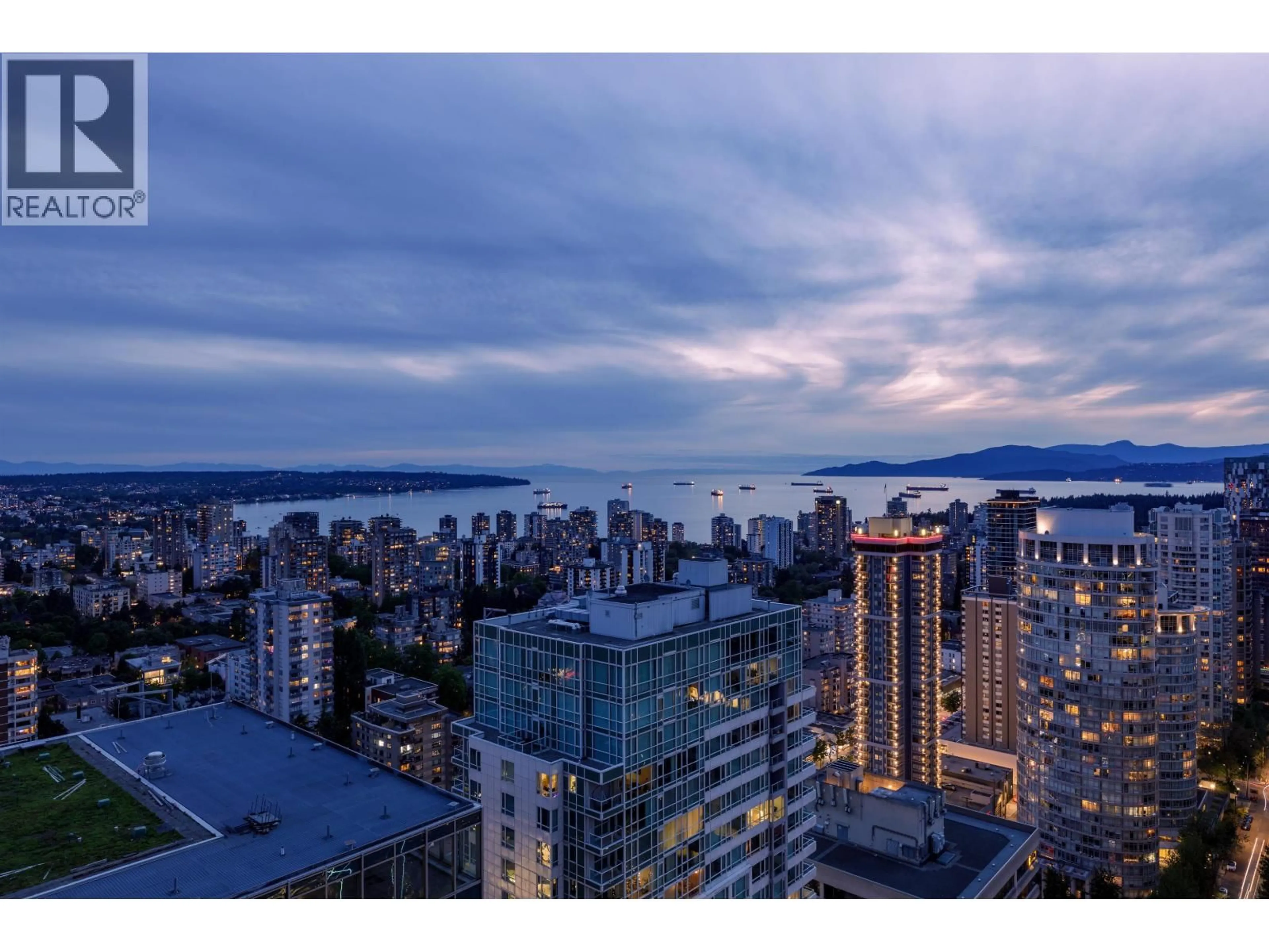 A pic from outside/outdoor area/front of a property/back of a property/a pic from drone, city buildings view from balcony for 3807 - 1111 ALBERNI STREET, Vancouver British Columbia V6E4V2