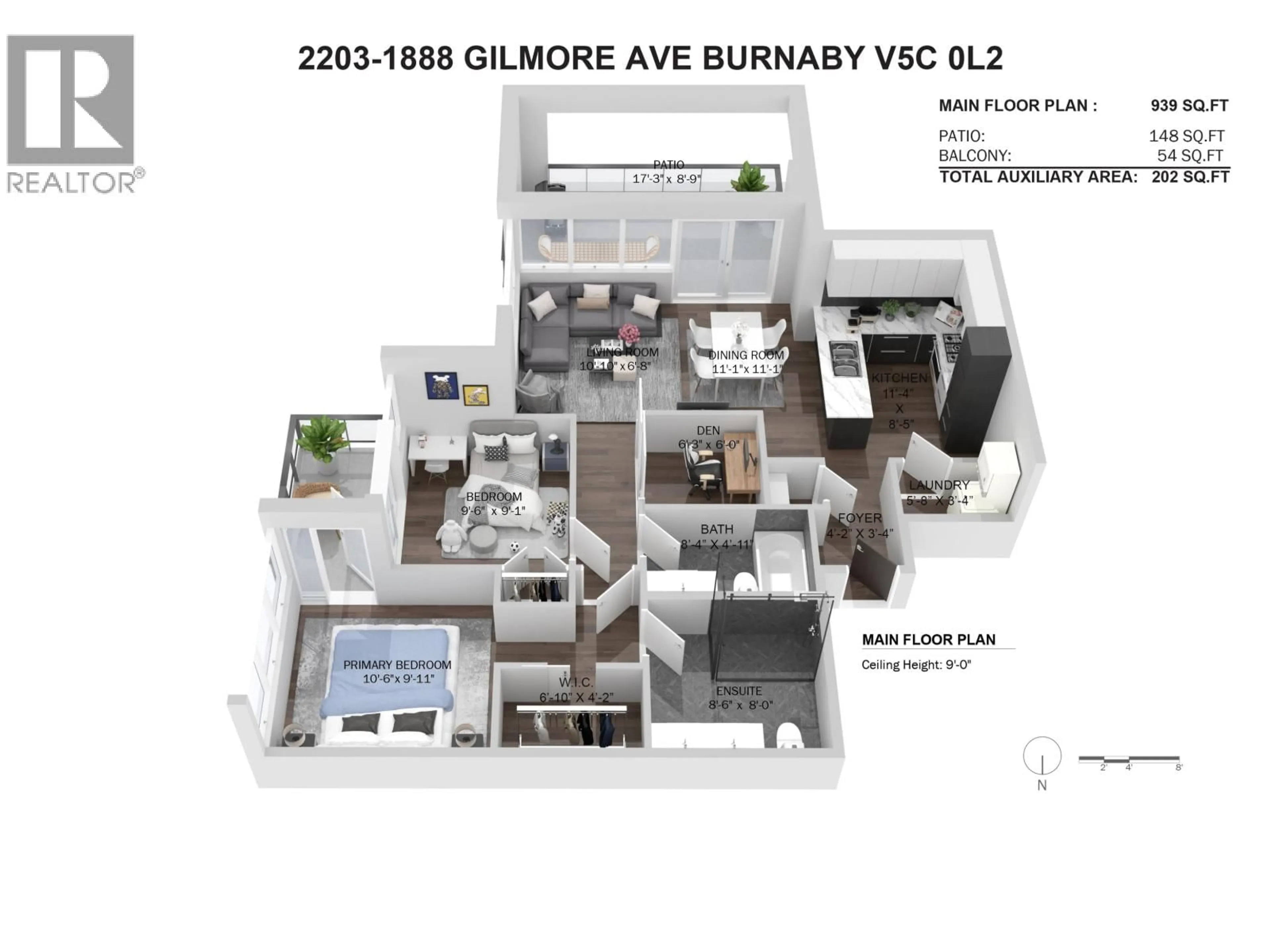 Floor plan for 2203 - 1888 GILMORE AVENUE, Burnaby British Columbia V5C0L2