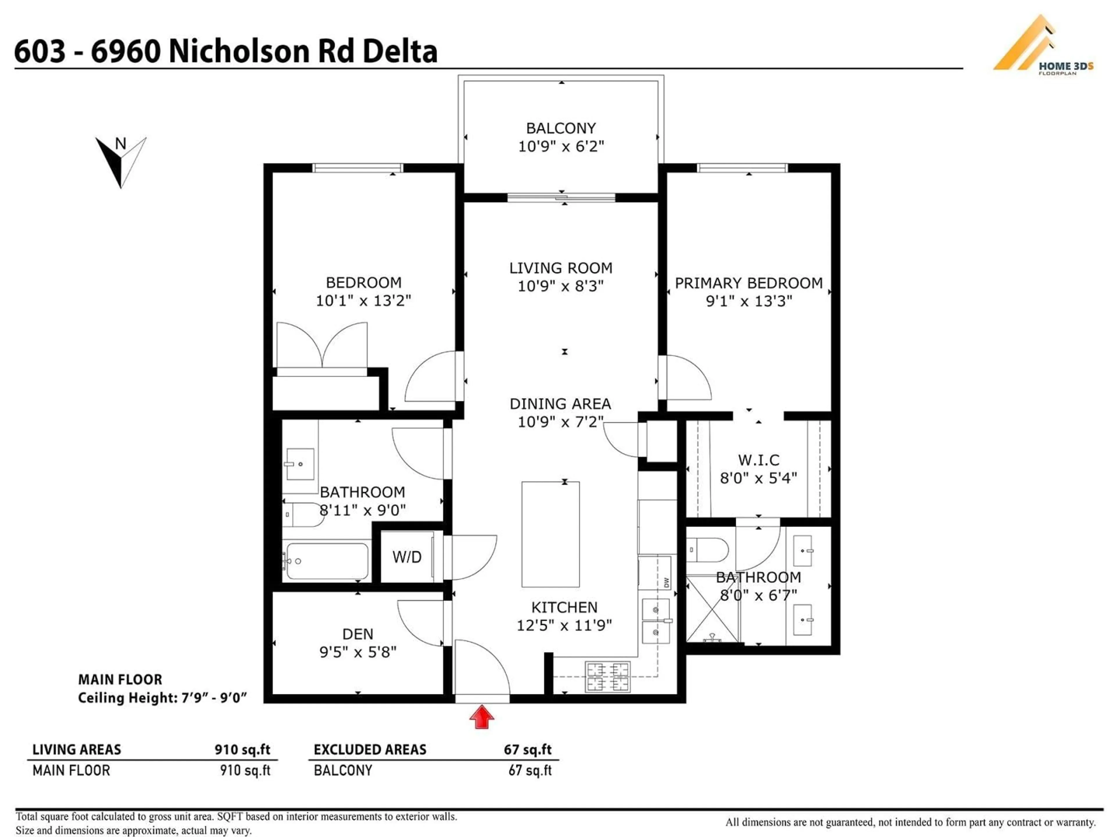 Floor plan for 603 - 6960 NICHOLSON ROAD, Delta British Columbia V4E0A9