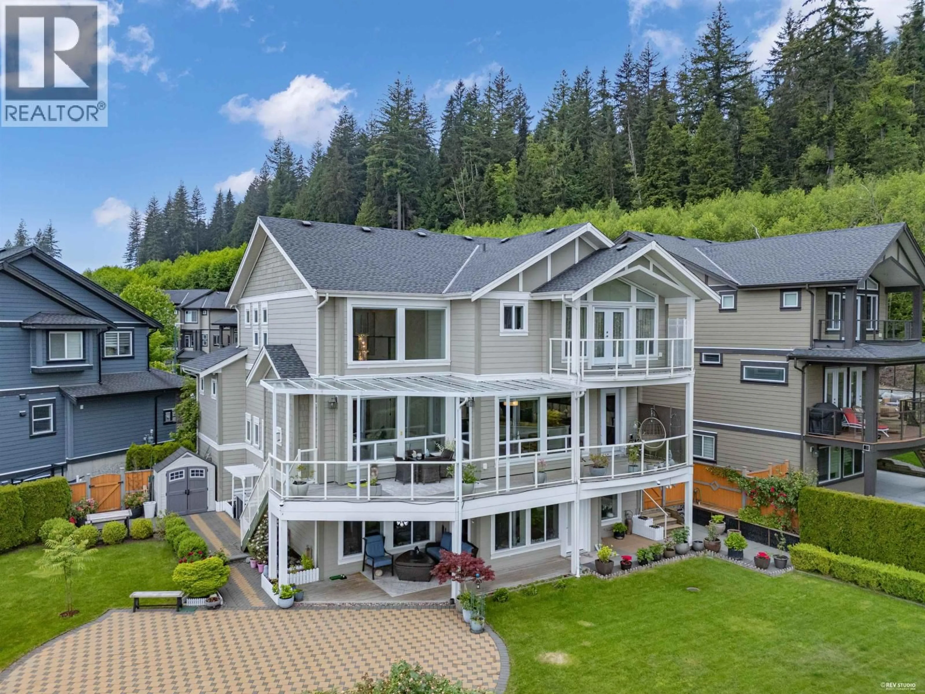 A pic from outside/outdoor area/front of a property/back of a property/a pic from drone, mountain view for 1469 STRAWLINE HILL STREET, Coquitlam British Columbia V3E0L7