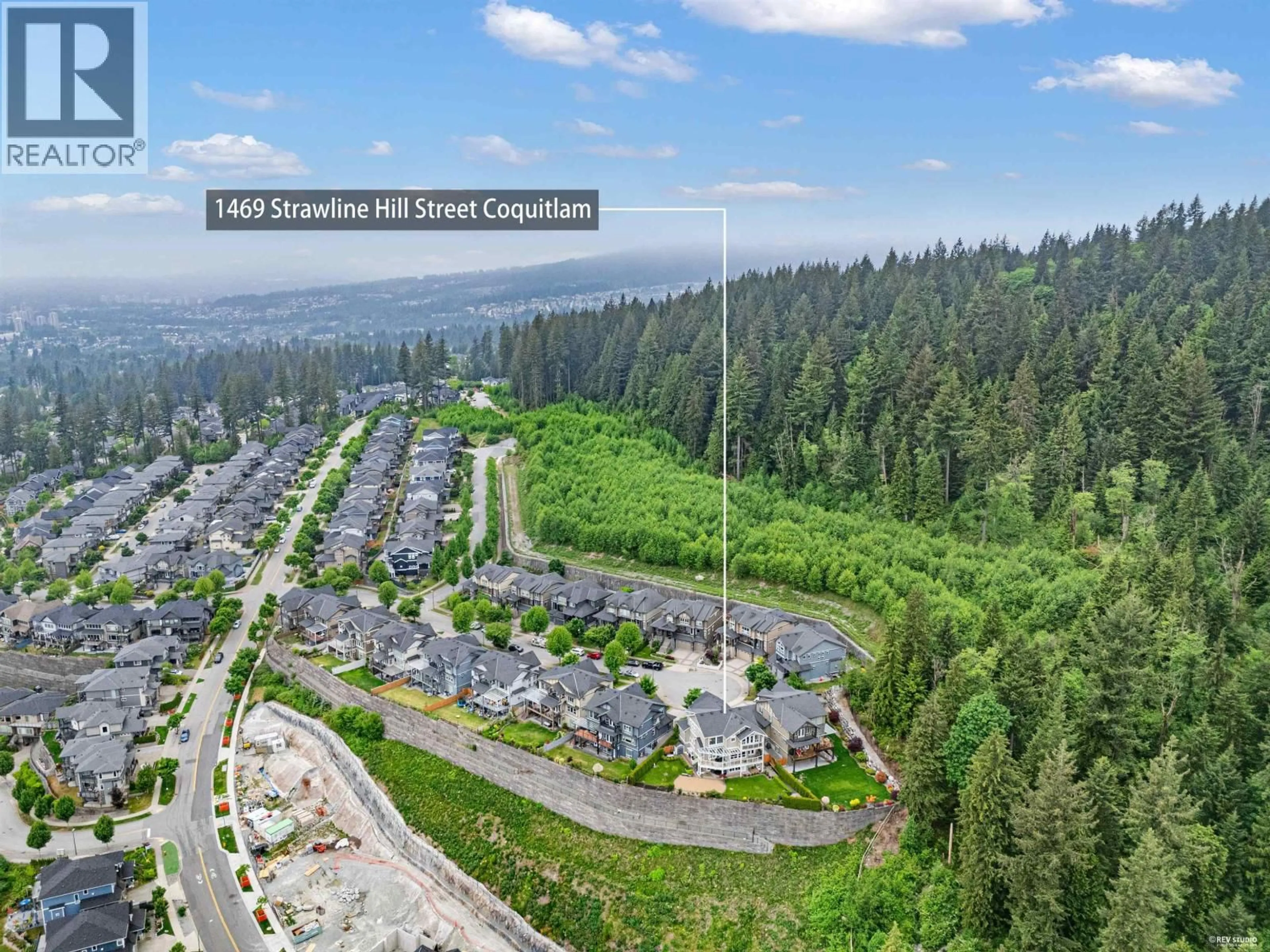 A pic from outside/outdoor area/front of a property/back of a property/a pic from drone, mountain view for 1469 STRAWLINE HILL STREET, Coquitlam British Columbia V3E0L7
