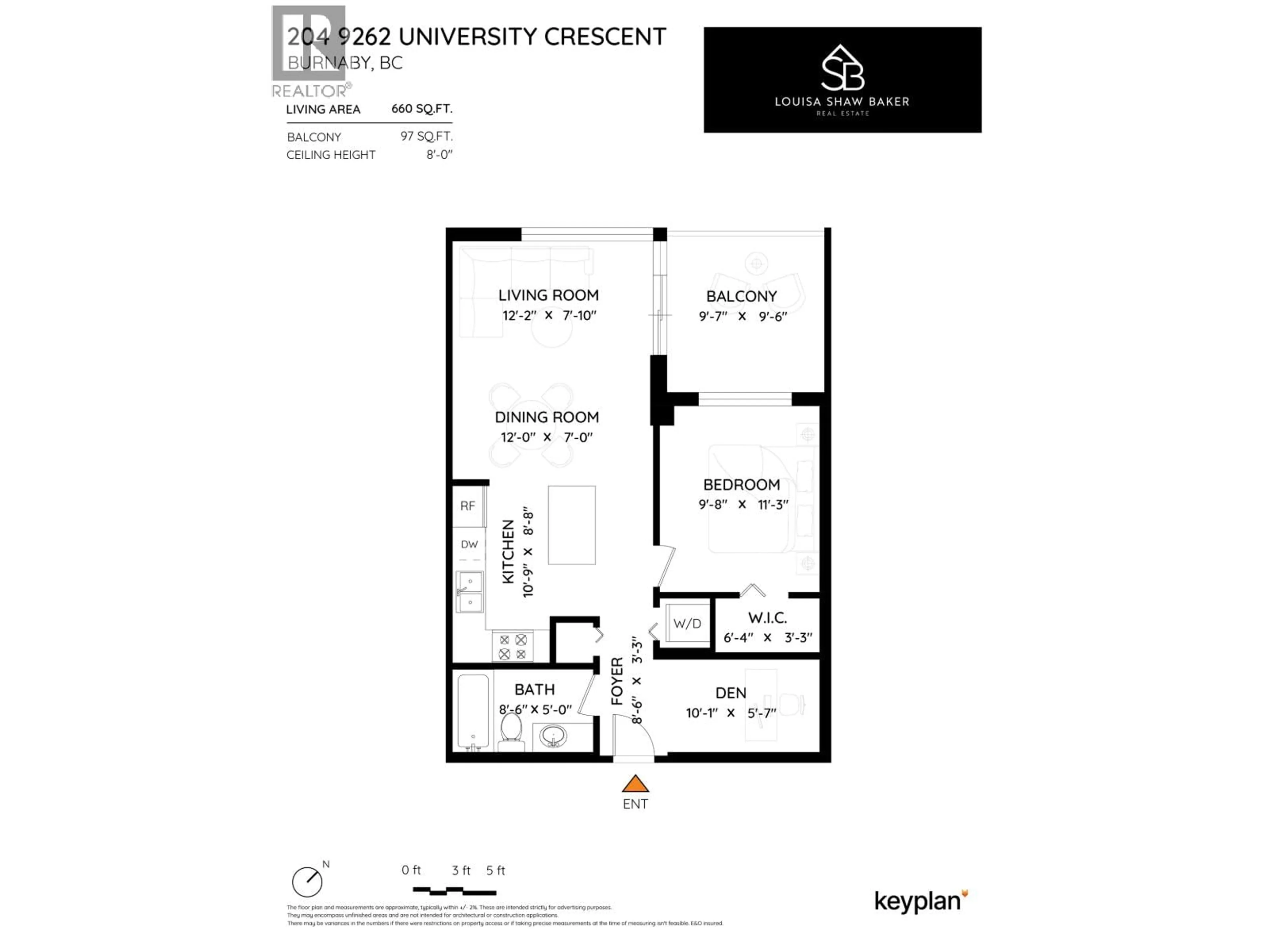 Floor plan for 204 - 9262 UNIVERSITY CRESCENT, Burnaby British Columbia V5A0A4