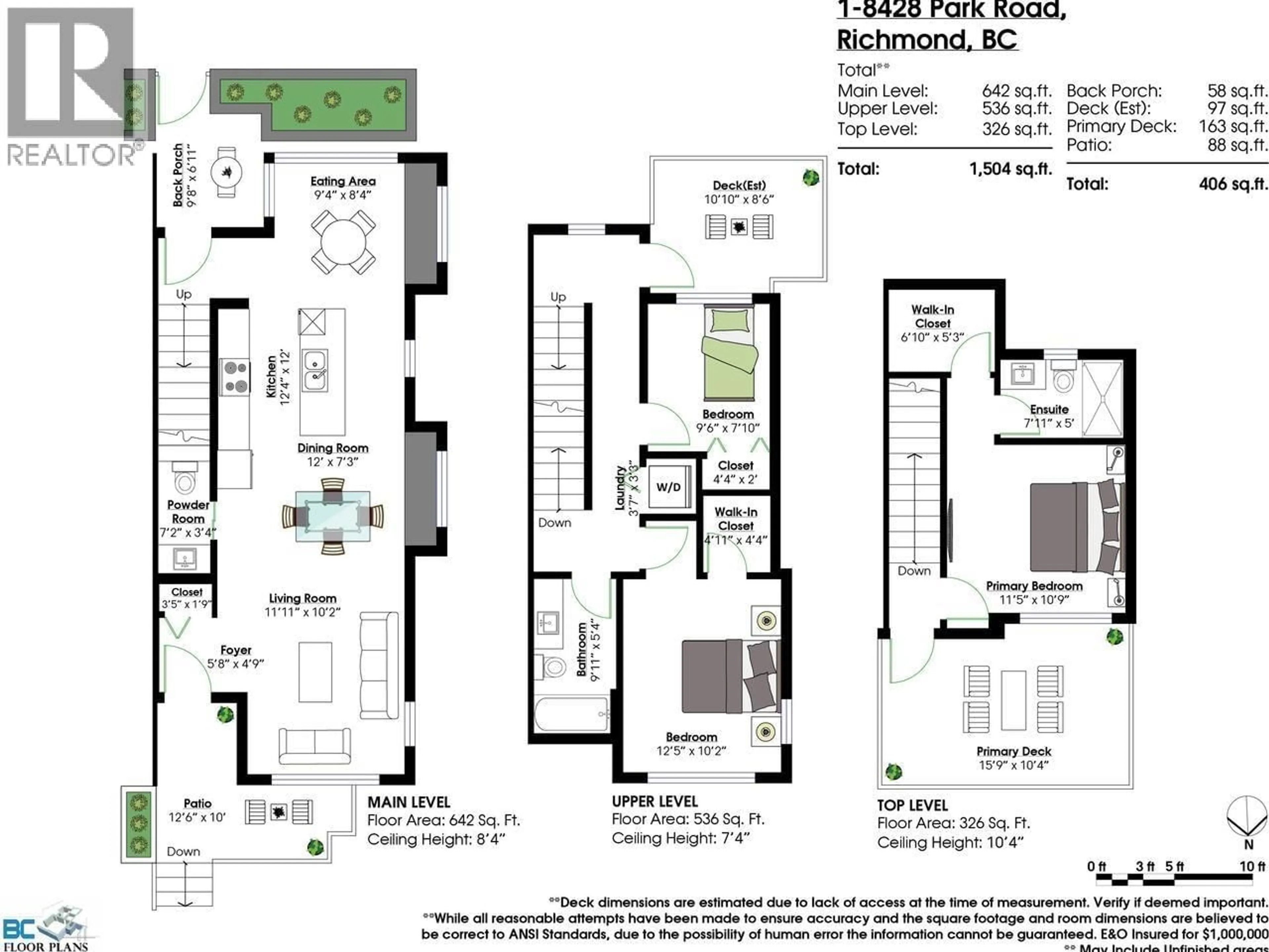 Floor plan for 1 - 8428 PARK ROAD, Richmond British Columbia V6Y0K1