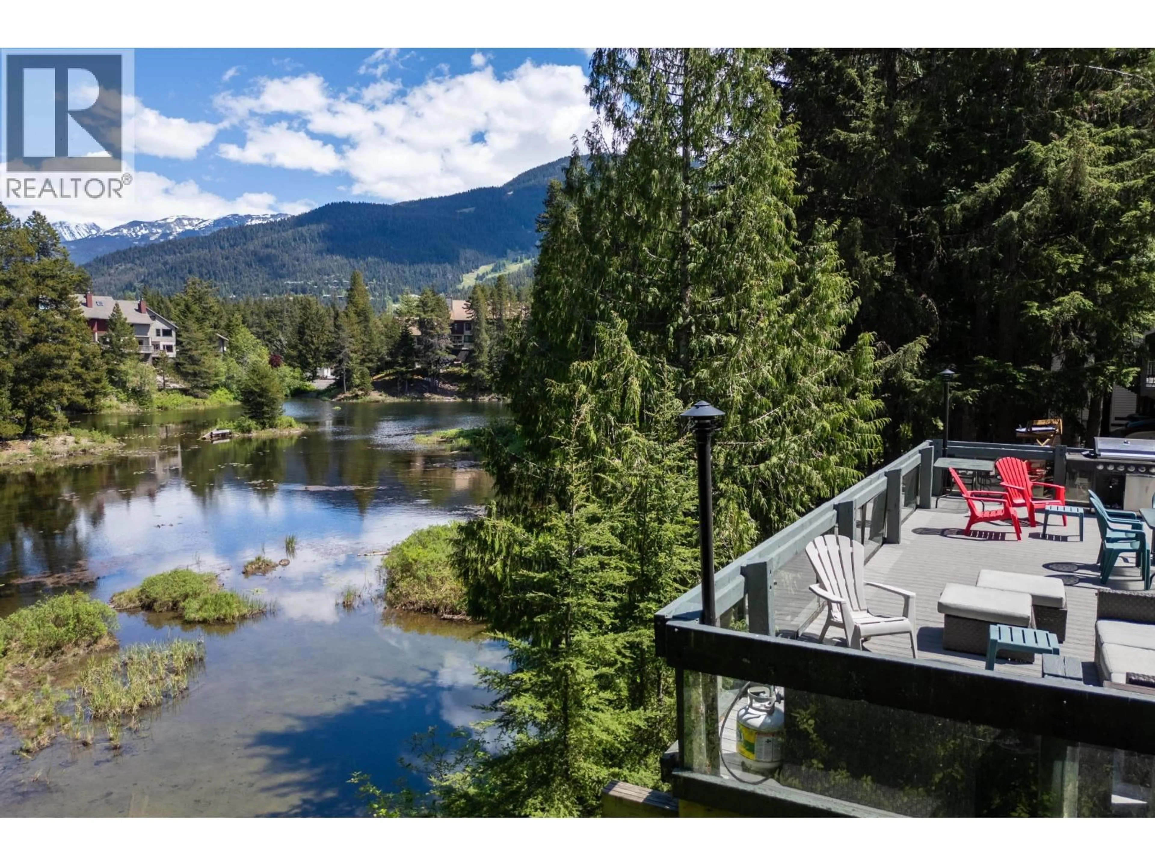 A pic from outside/outdoor area/front of a property/back of a property/a pic from drone, water/lake/river/ocean view for H203 - 1400 ALTA LAKE ROAD, Whistler British Columbia V8E0G9