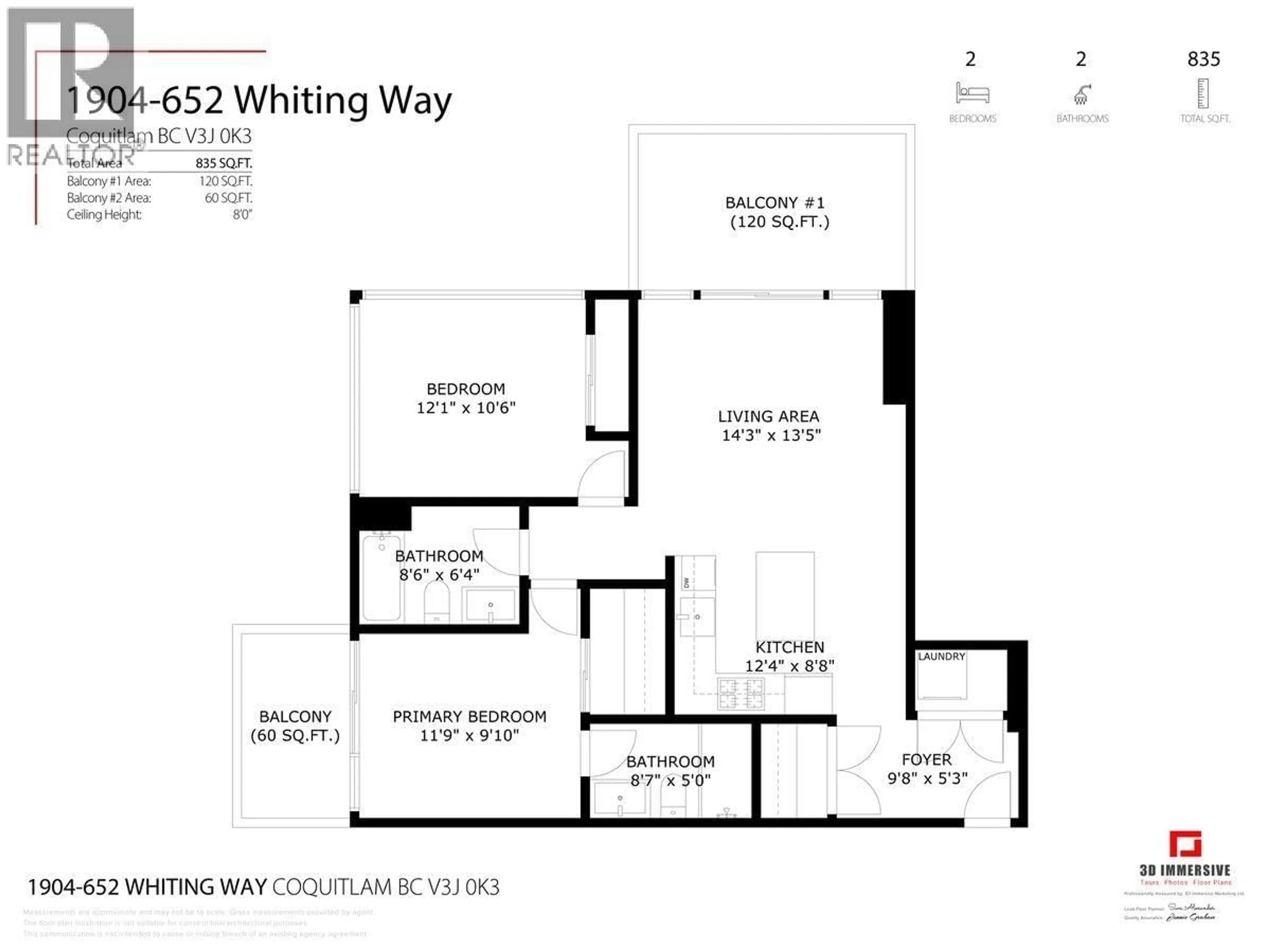 Floor plan for 1904 - 652 WHITING WAY, Coquitlam British Columbia V3J0K3