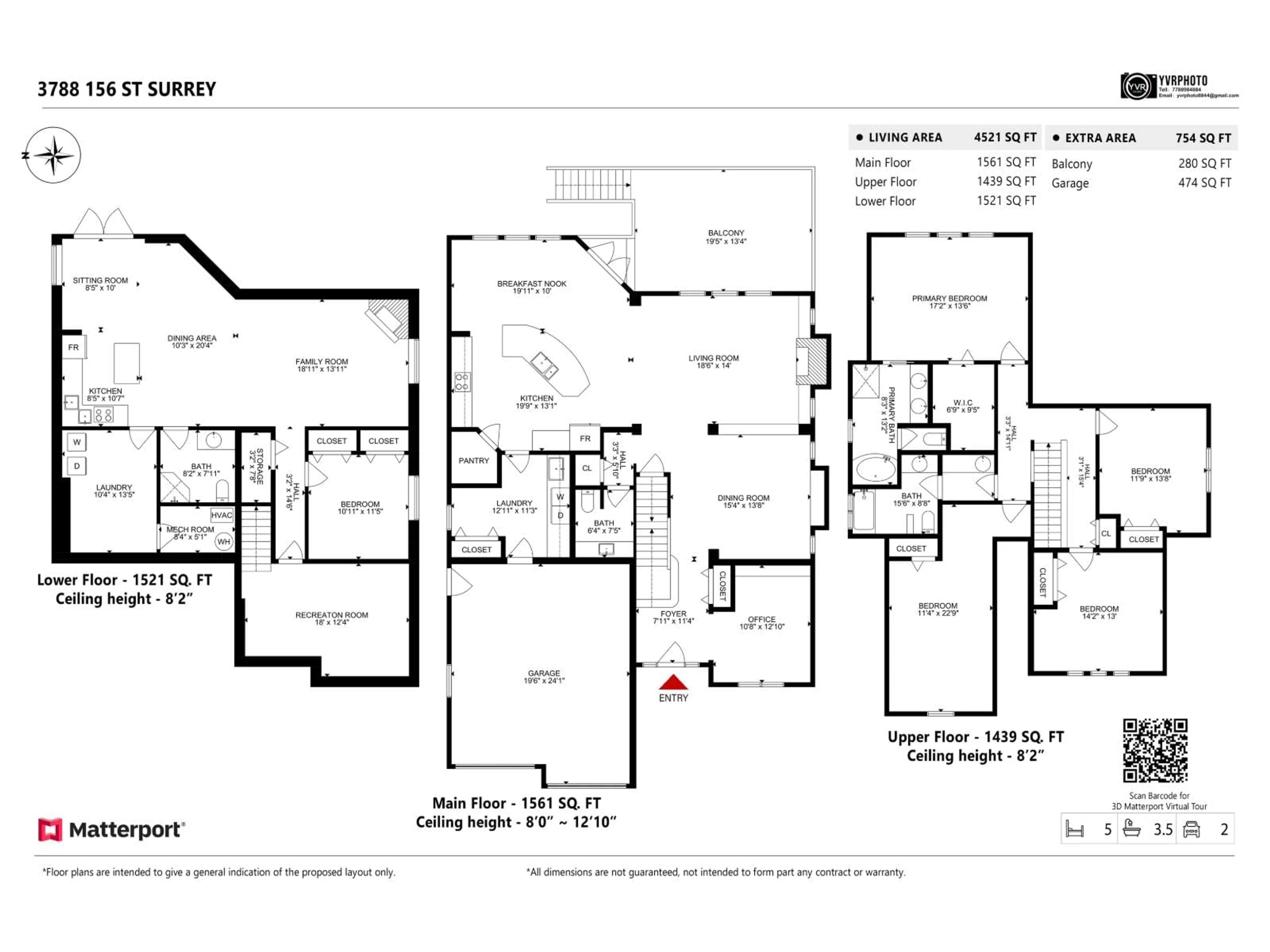 Floor plan for 3788 156 STREET, Surrey British Columbia V3Z0H6