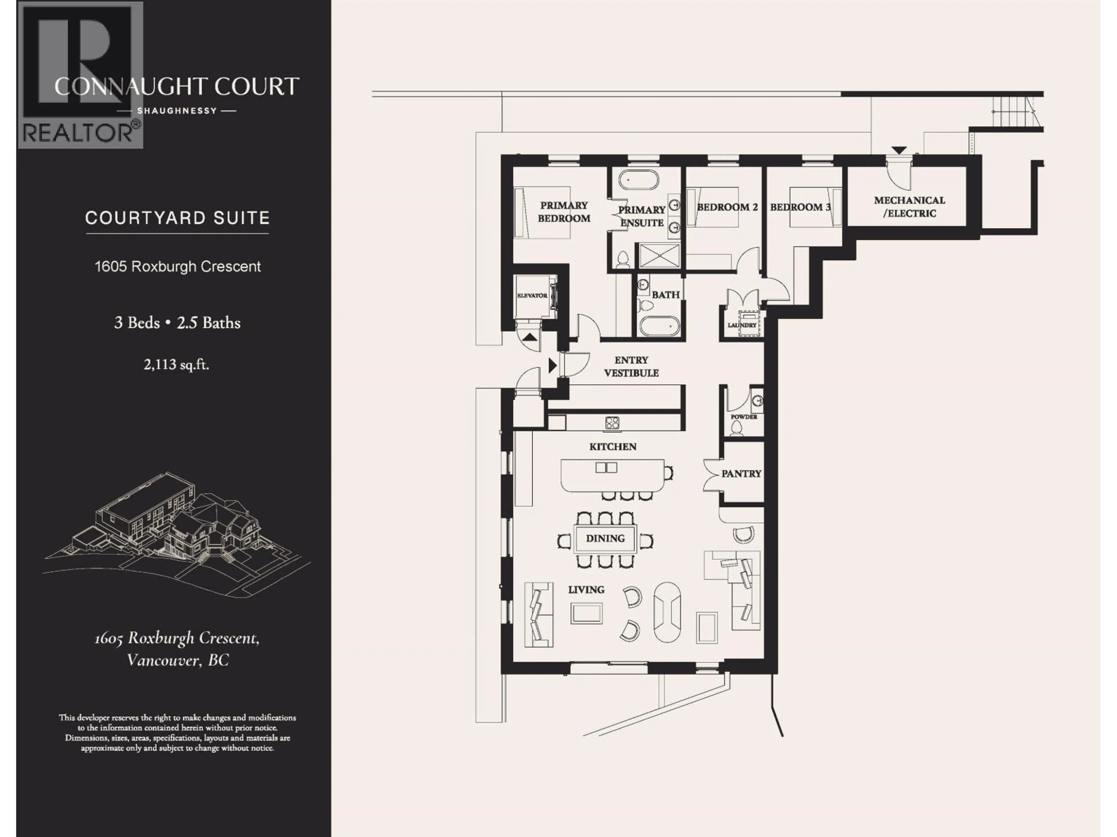 Floor plan for 1605 ROXBURGH CRESCENT, Vancouver British Columbia V6M3E8