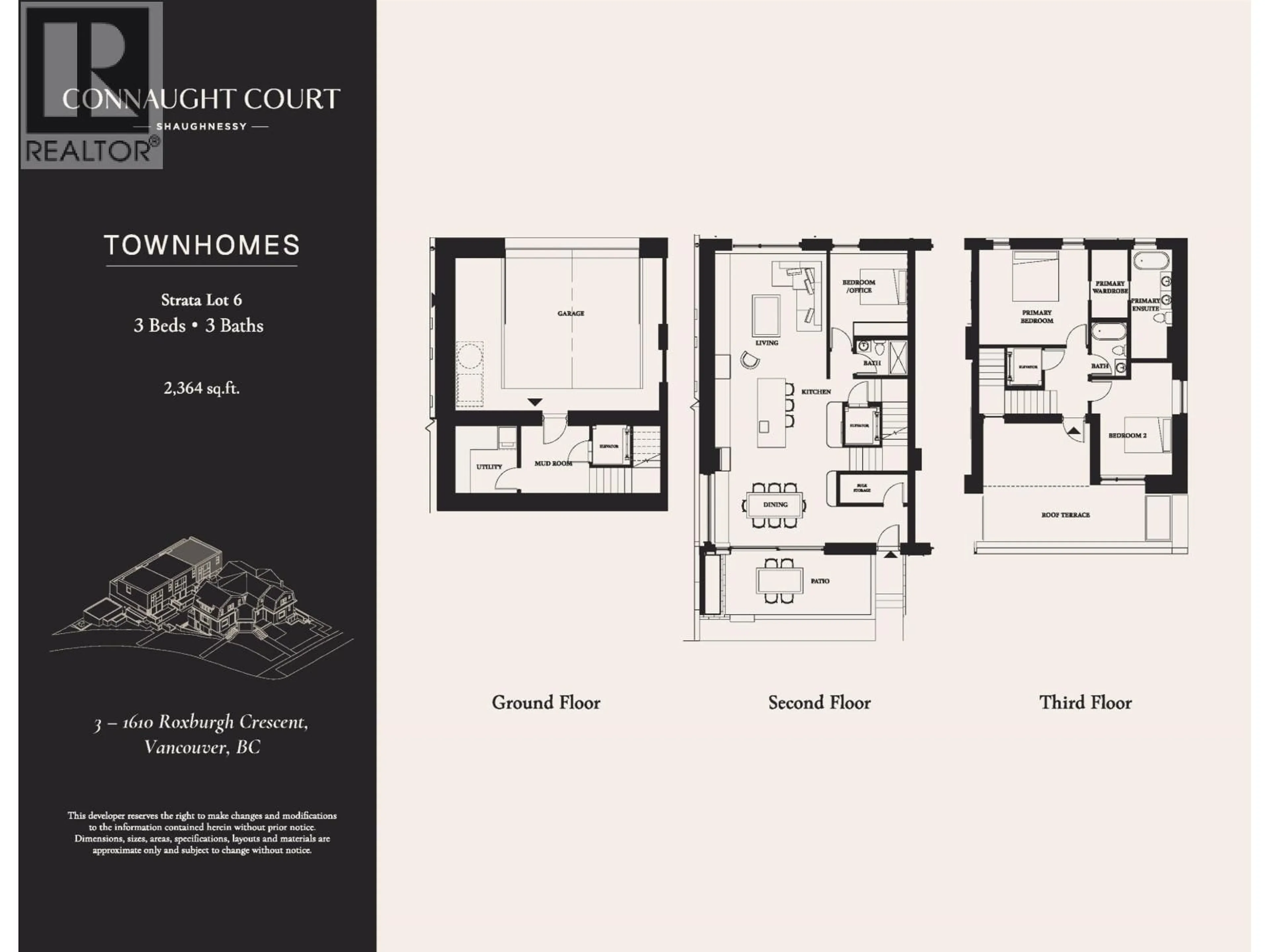 Floor plan for 3 - 1610 ROXBURGH CRESCENT, Vancouver British Columbia V6M3E8