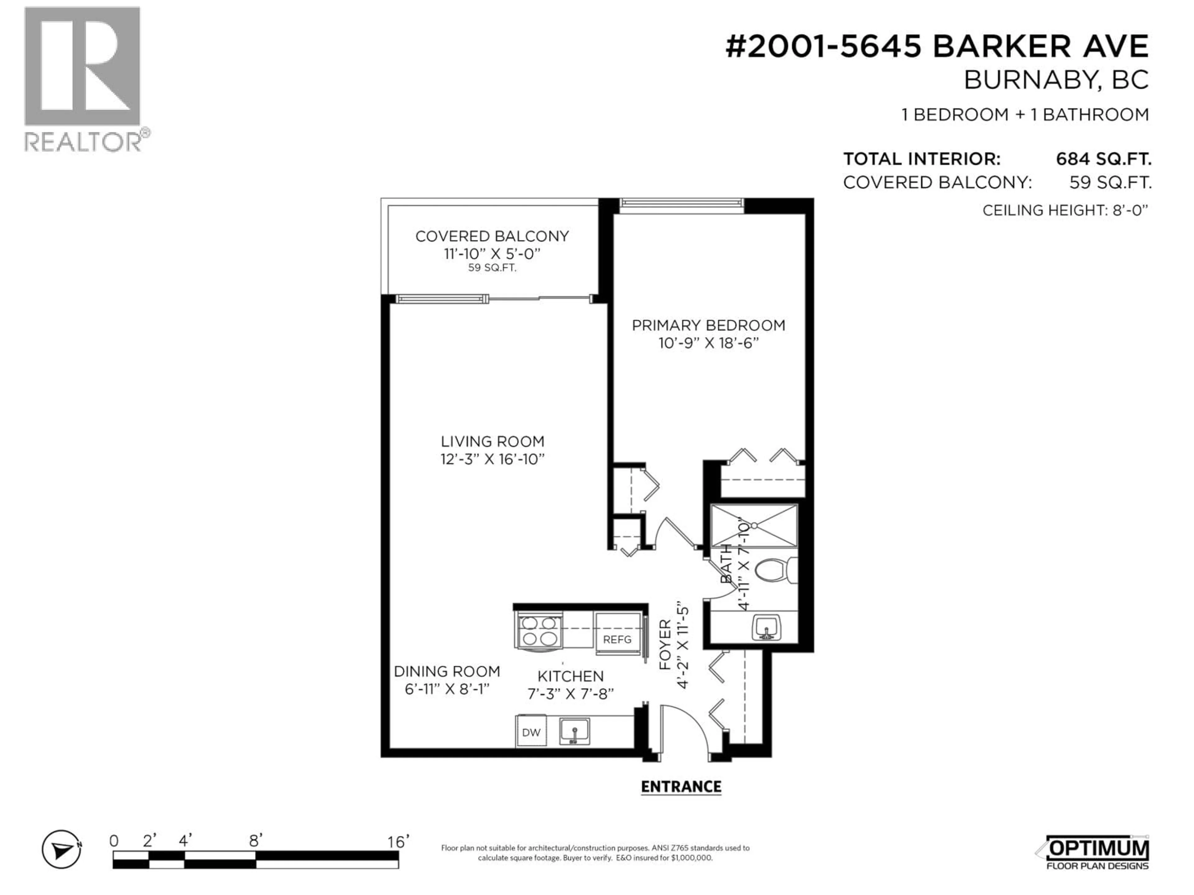 Floor plan for 2001 - 5645 BARKER AVENUE, Burnaby British Columbia V5H3Z5