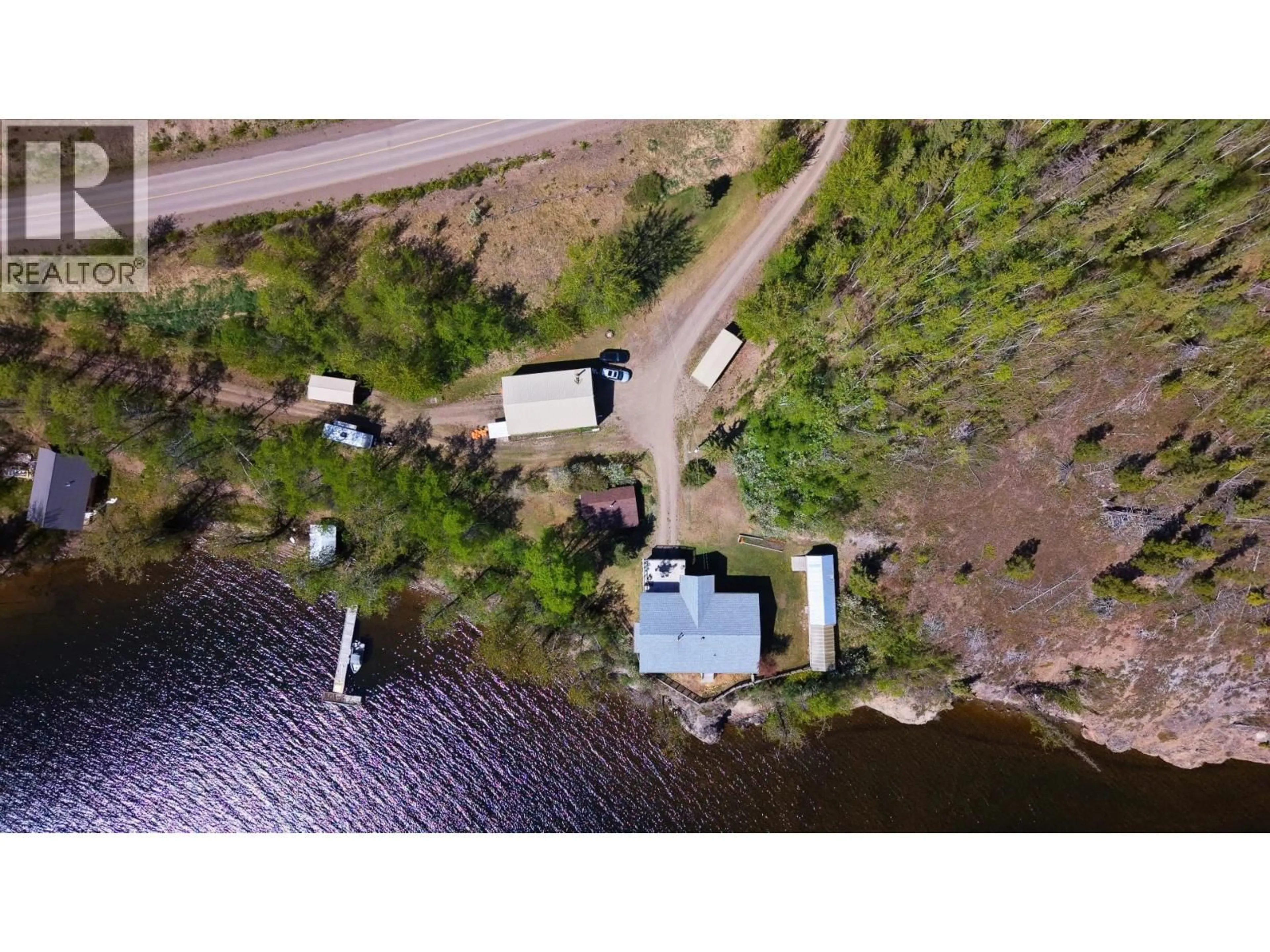 A pic from outside/outdoor area/front of a property/back of a property/a pic from drone, water/lake/river/ocean view for 6235 COLLEYMOUNT ROAD, Burns Lake British Columbia V0J1E2