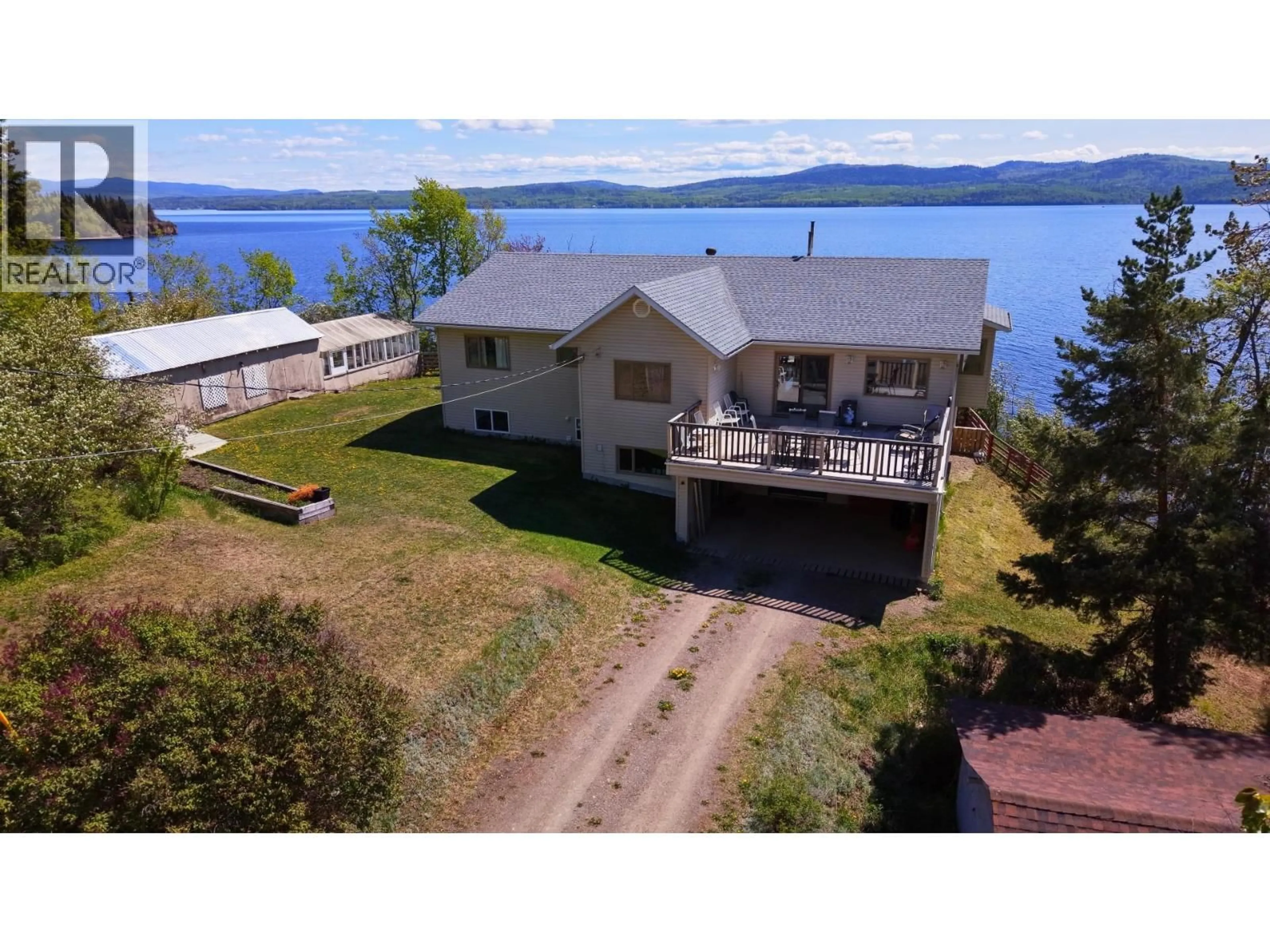 A pic from outside/outdoor area/front of a property/back of a property/a pic from drone, water/lake/river/ocean view for 6235 COLLEYMOUNT ROAD, Burns Lake British Columbia V0J1E2