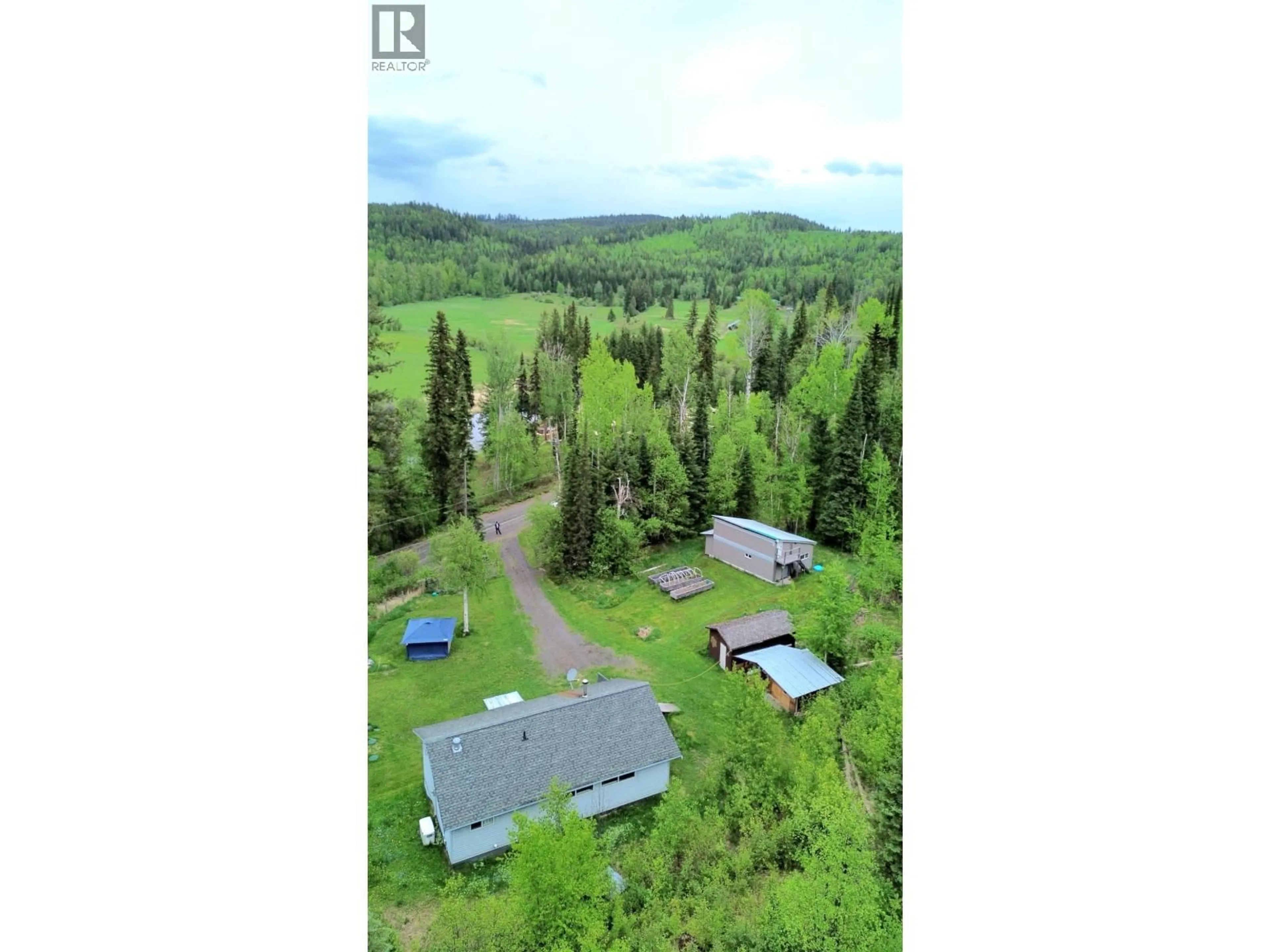 A pic from outside/outdoor area/front of a property/back of a property/a pic from drone, forest/trees view for 2261 EAGLE CREEK ROAD, Canim Lake British Columbia V0K1J0