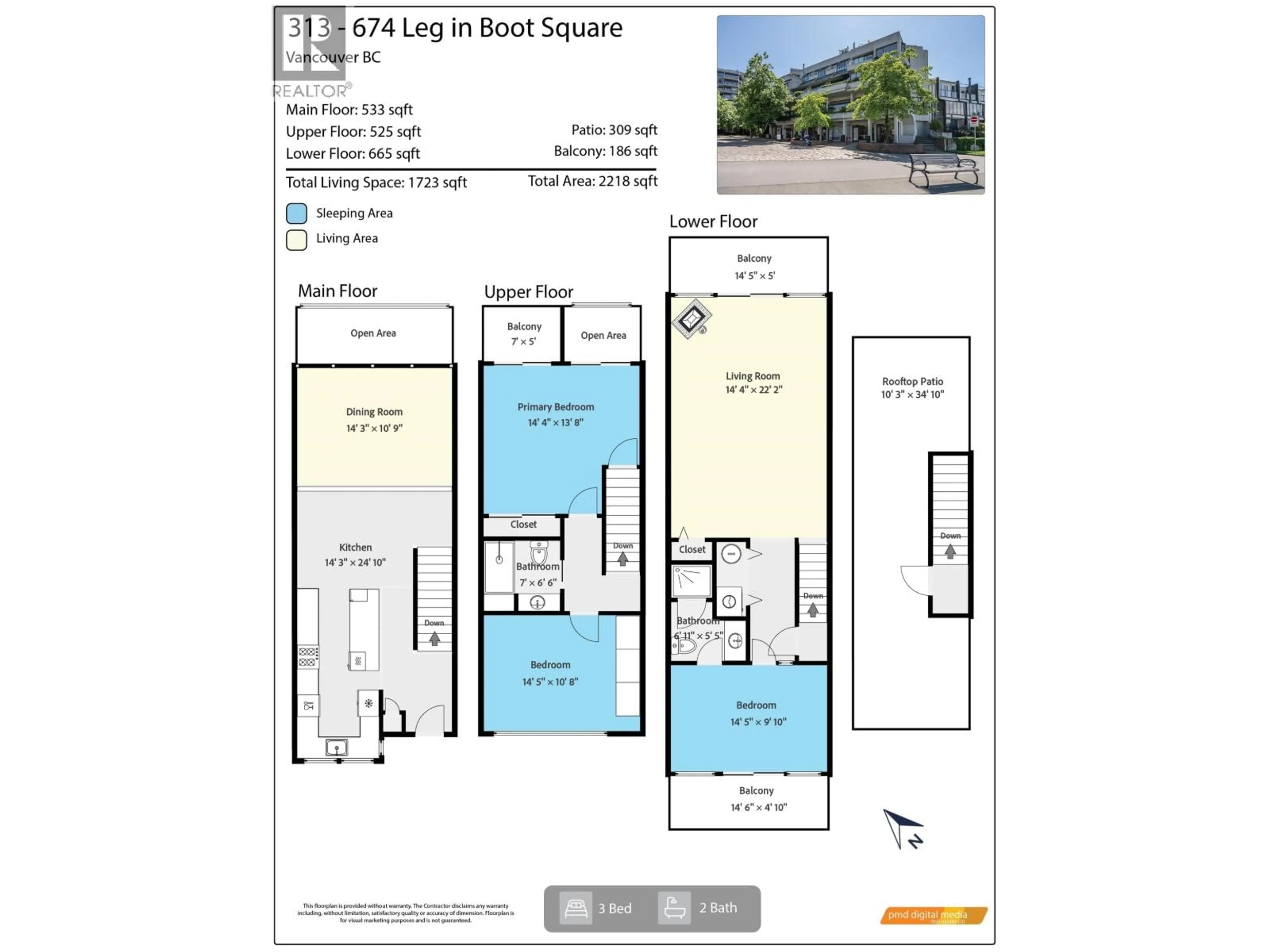 Floor plan for 313 - 674 LEG IN BOOT SQUARE, Vancouver British Columbia V5Z4B4