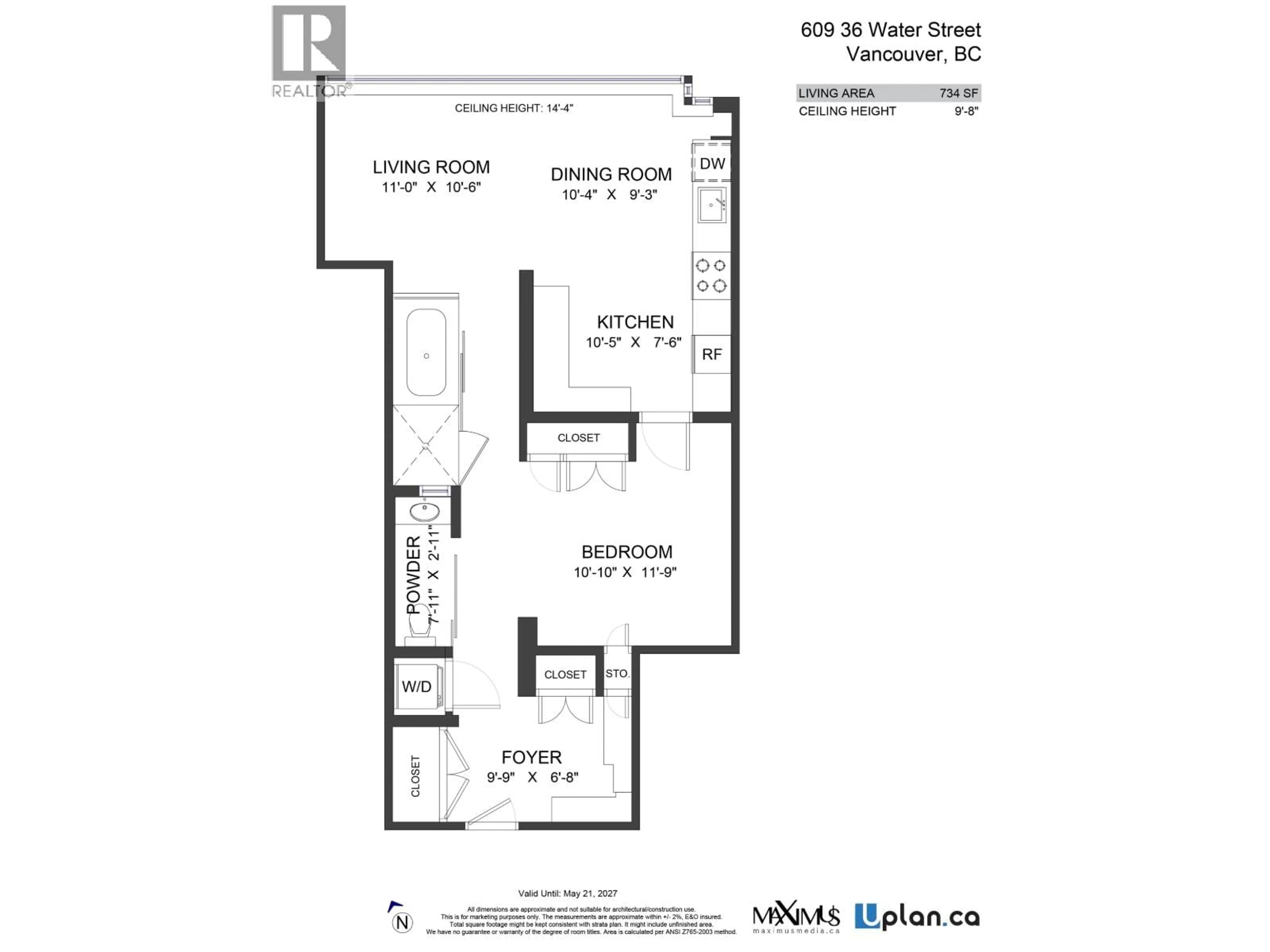 Floor plan for 609 - 36 WATER STREET, Vancouver British Columbia V6B0B7