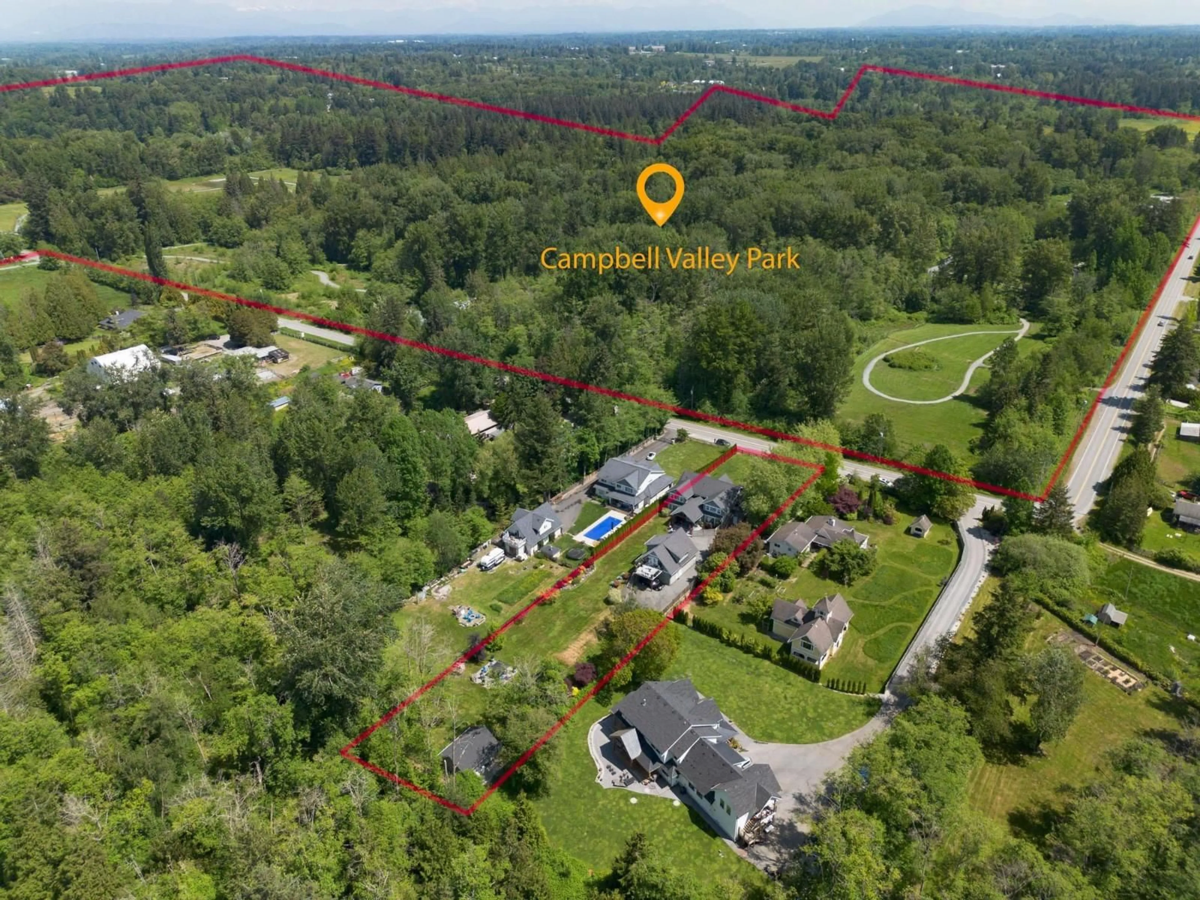 A pic from outside/outdoor area/front of a property/back of a property/a pic from drone, forest/trees view for 435 204 STREET, Langley British Columbia V2Z1V5
