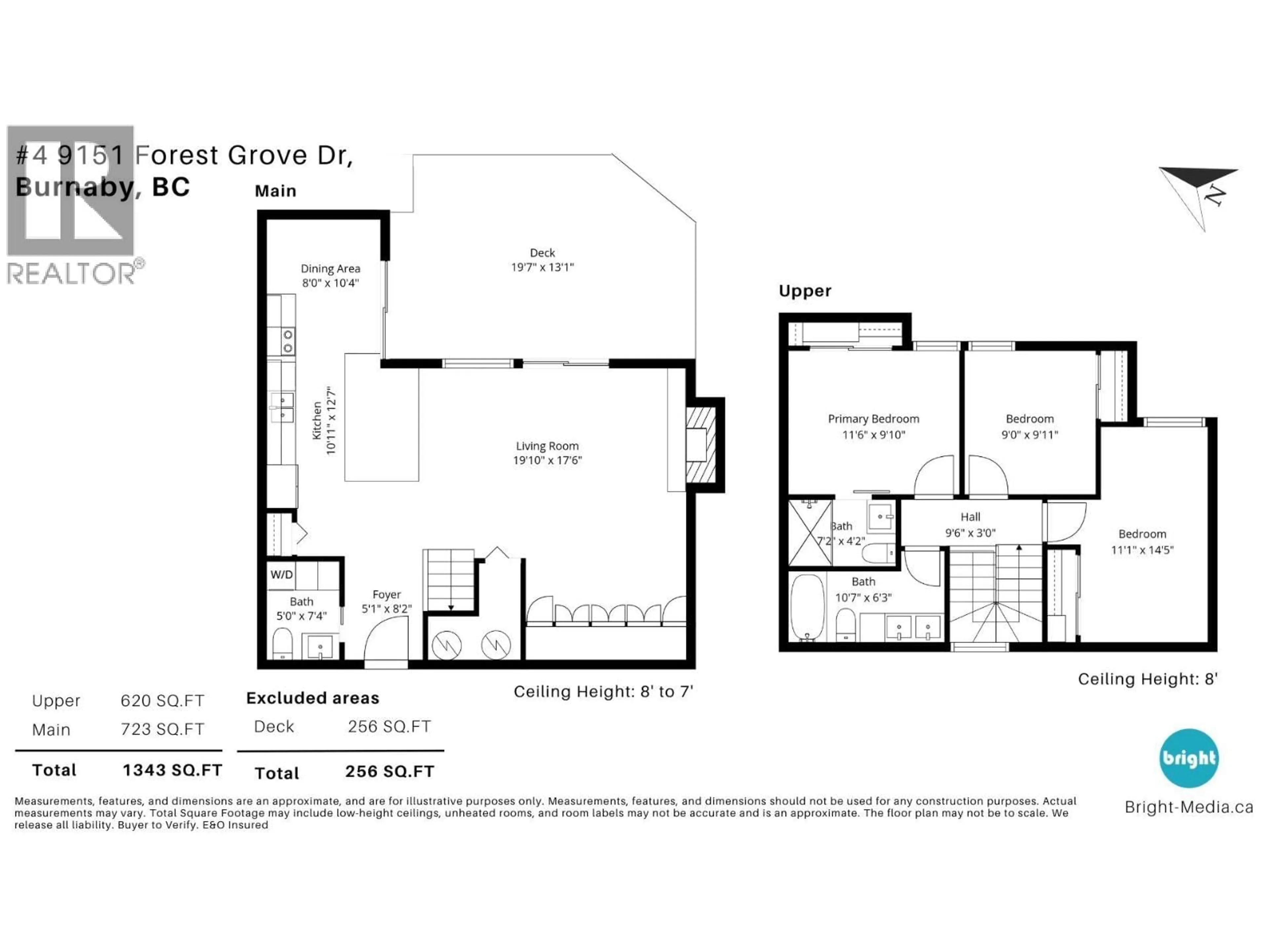 Floor plan for 4 - 9151 FOREST GROVE DRIVE, Burnaby British Columbia V5A3Z5