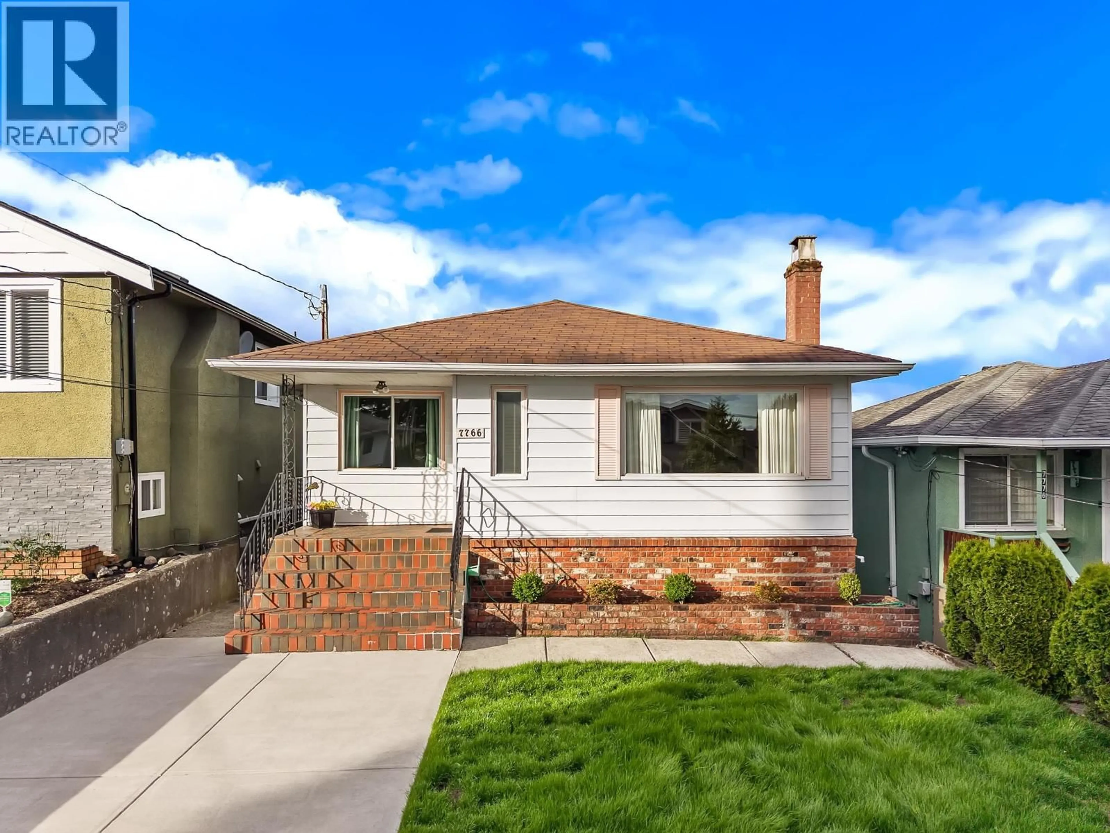 Home with brick exterior material, street for 7766 DAVIES STREET, Burnaby British Columbia V3N3H4