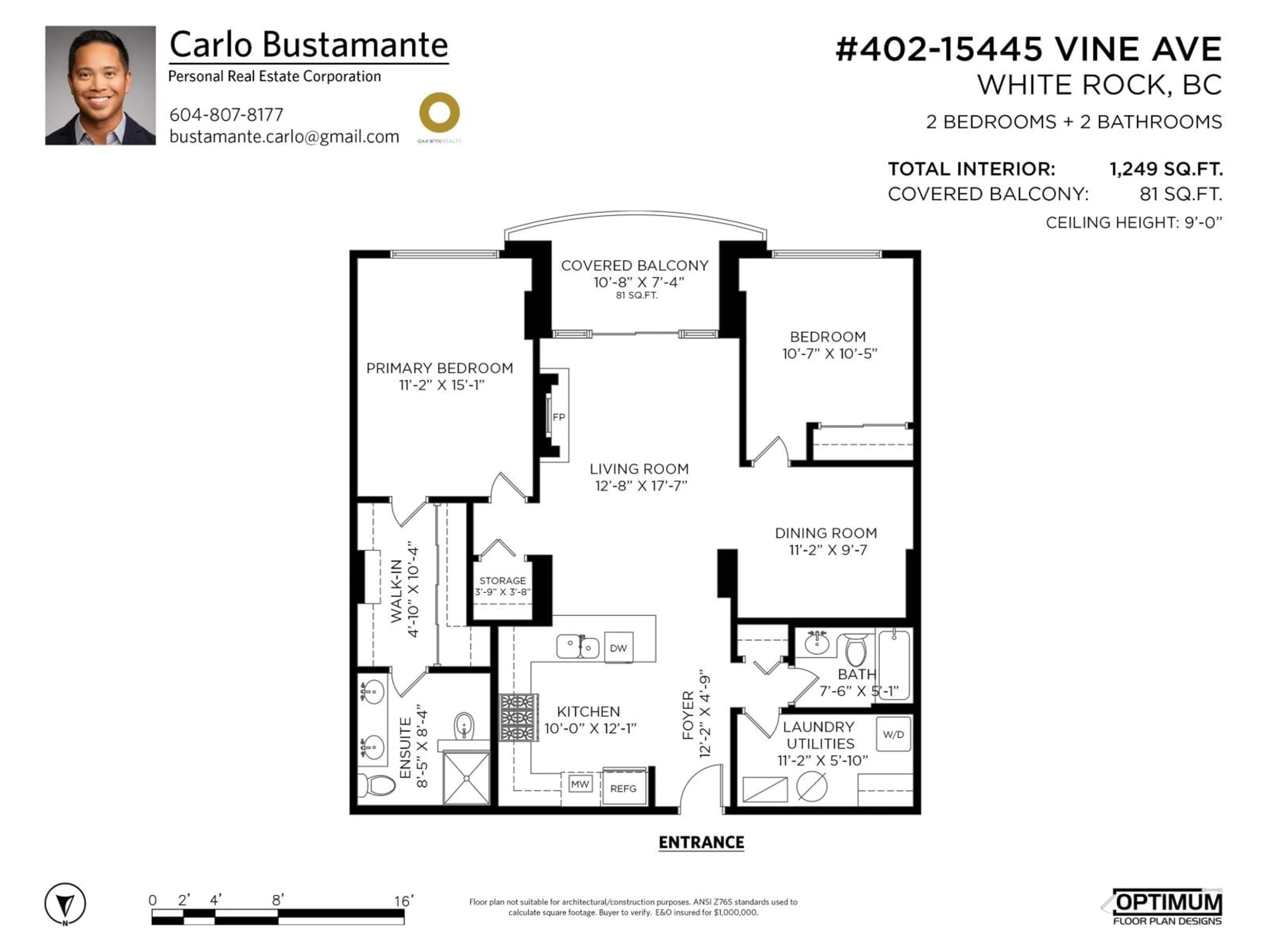 Floor plan for 402 - 15445 VINE AVENUE, White Rock British Columbia V4B2T3
