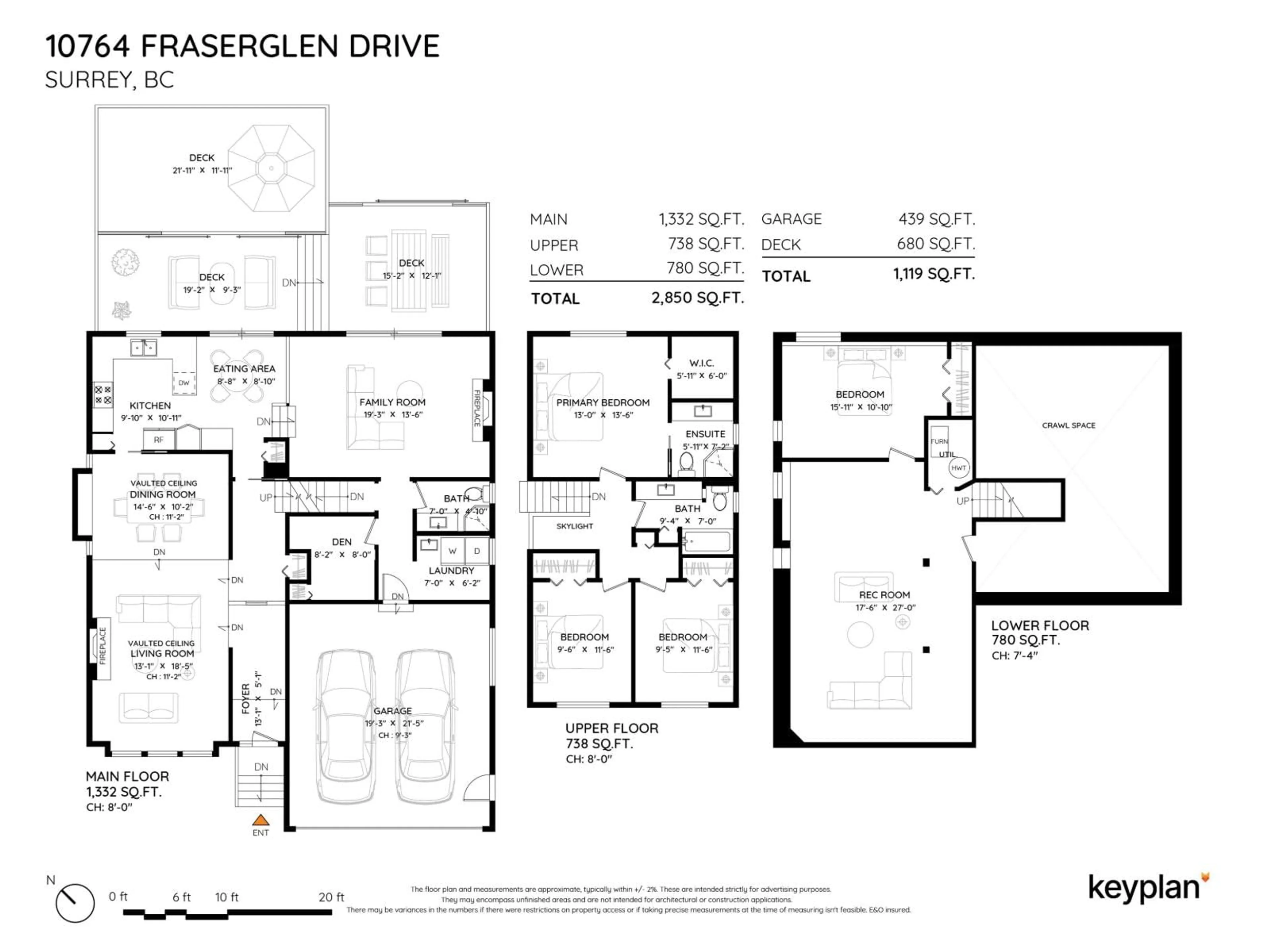Floor plan for 10764 FRASERGLEN DRIVE, Surrey British Columbia V4N1Y3