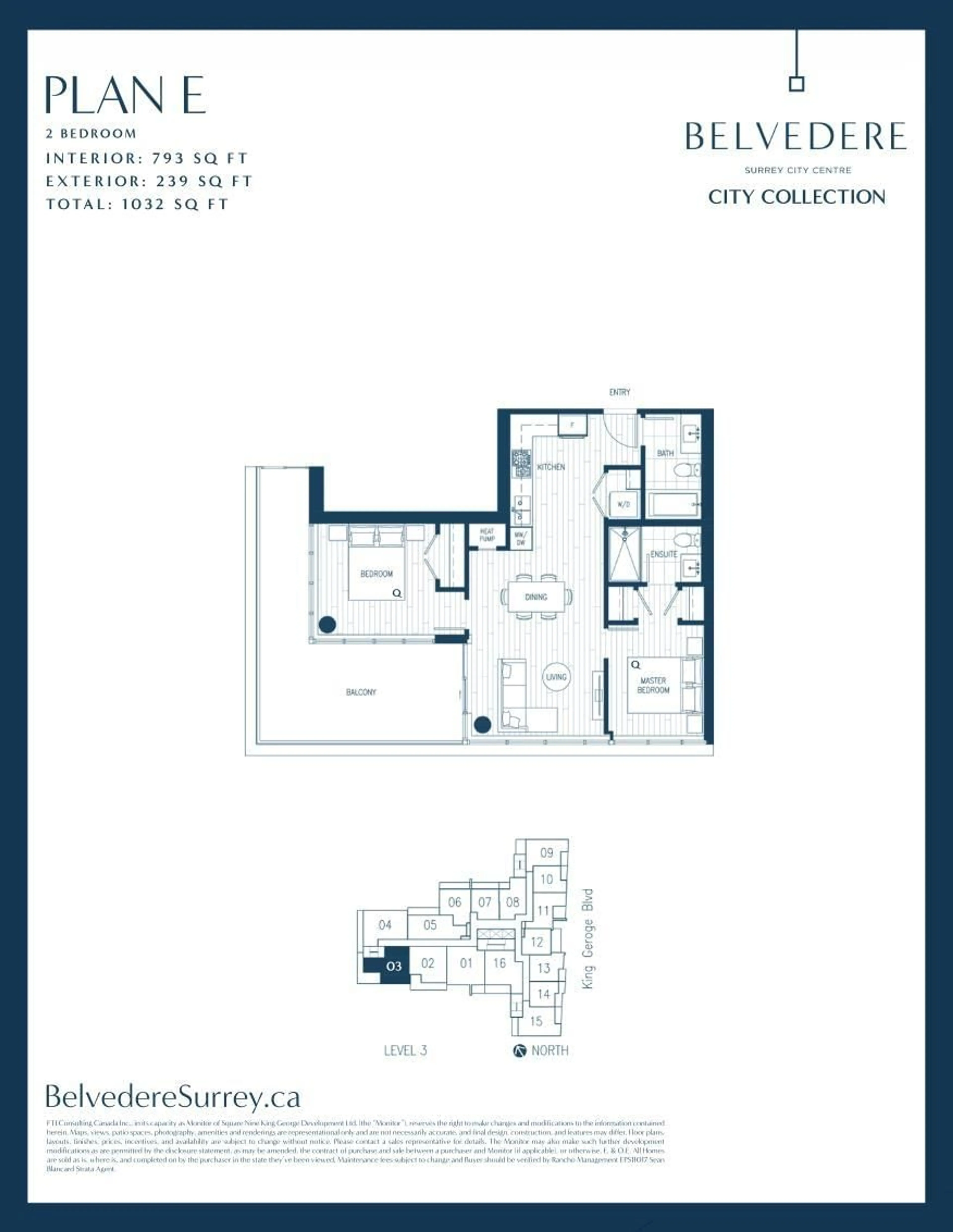 Floor plan for 303 - 9675 KING GEORGE BOULEVARD, Surrey British Columbia V3T0T7