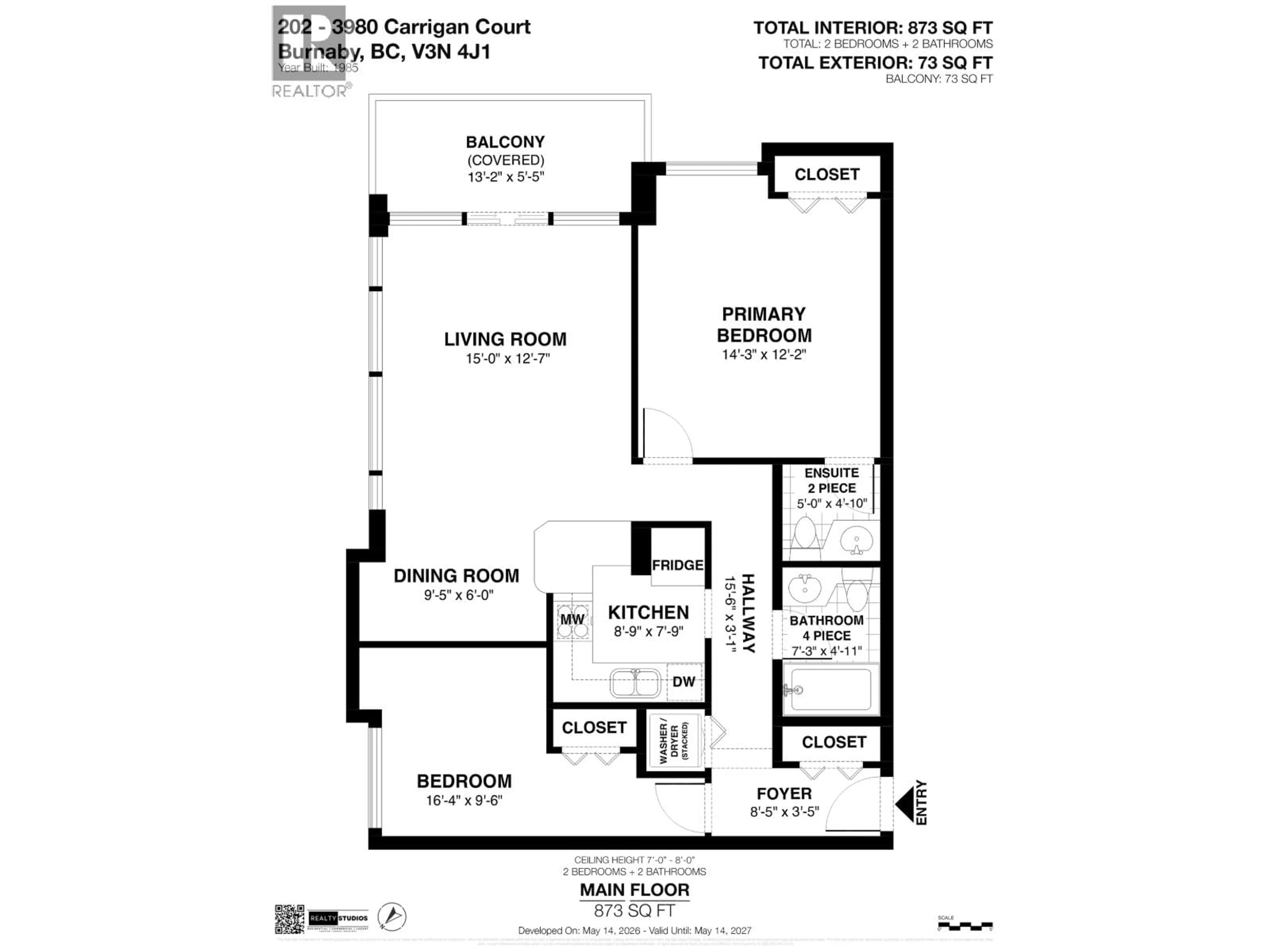Floor plan for 202 - 3980 CARRIGAN COURT, Burnaby British Columbia V3N4S6