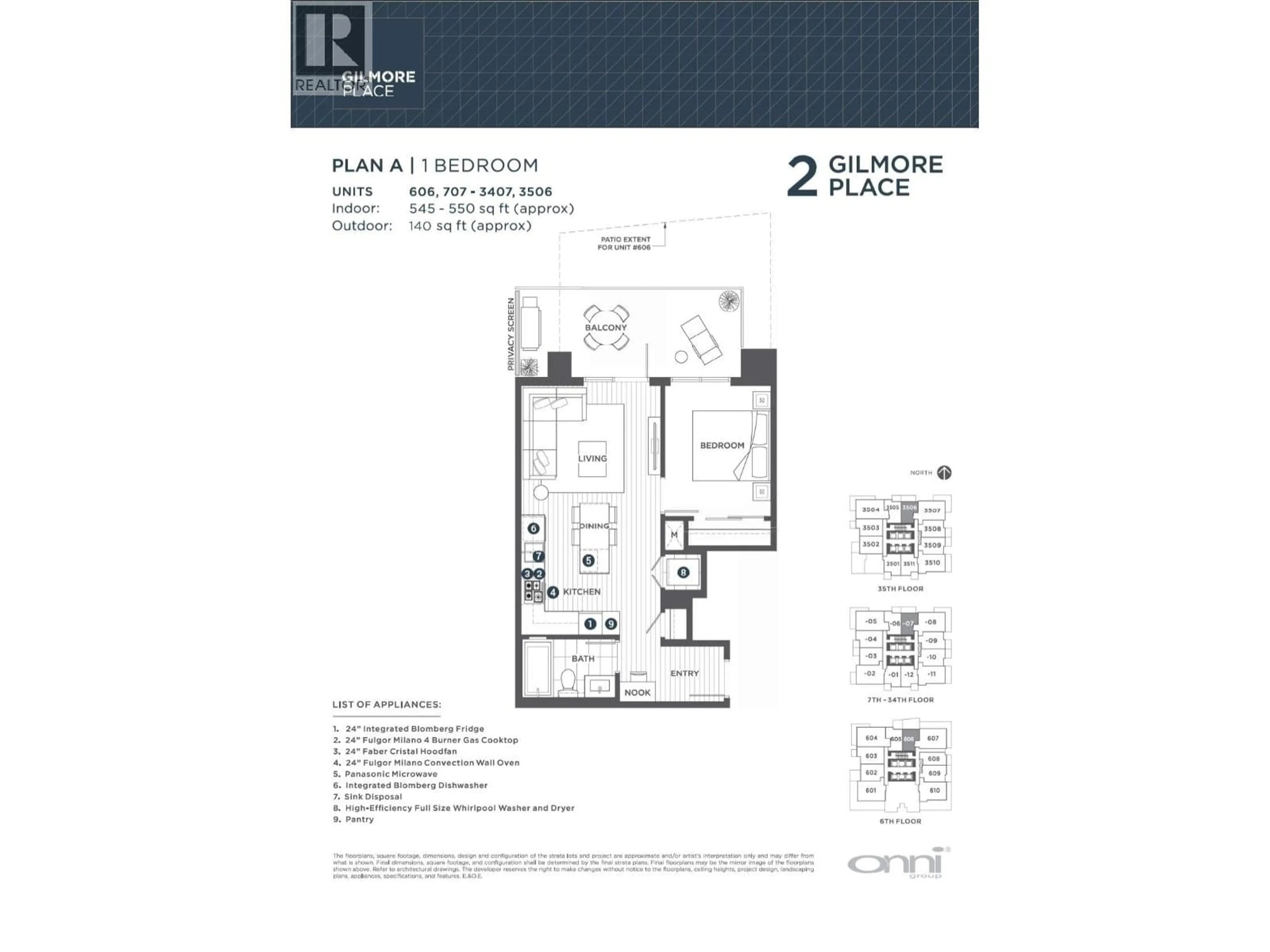 Floor plan for 2707 - 2108 GILMORE AVENUE, Burnaby British Columbia V5C0N8