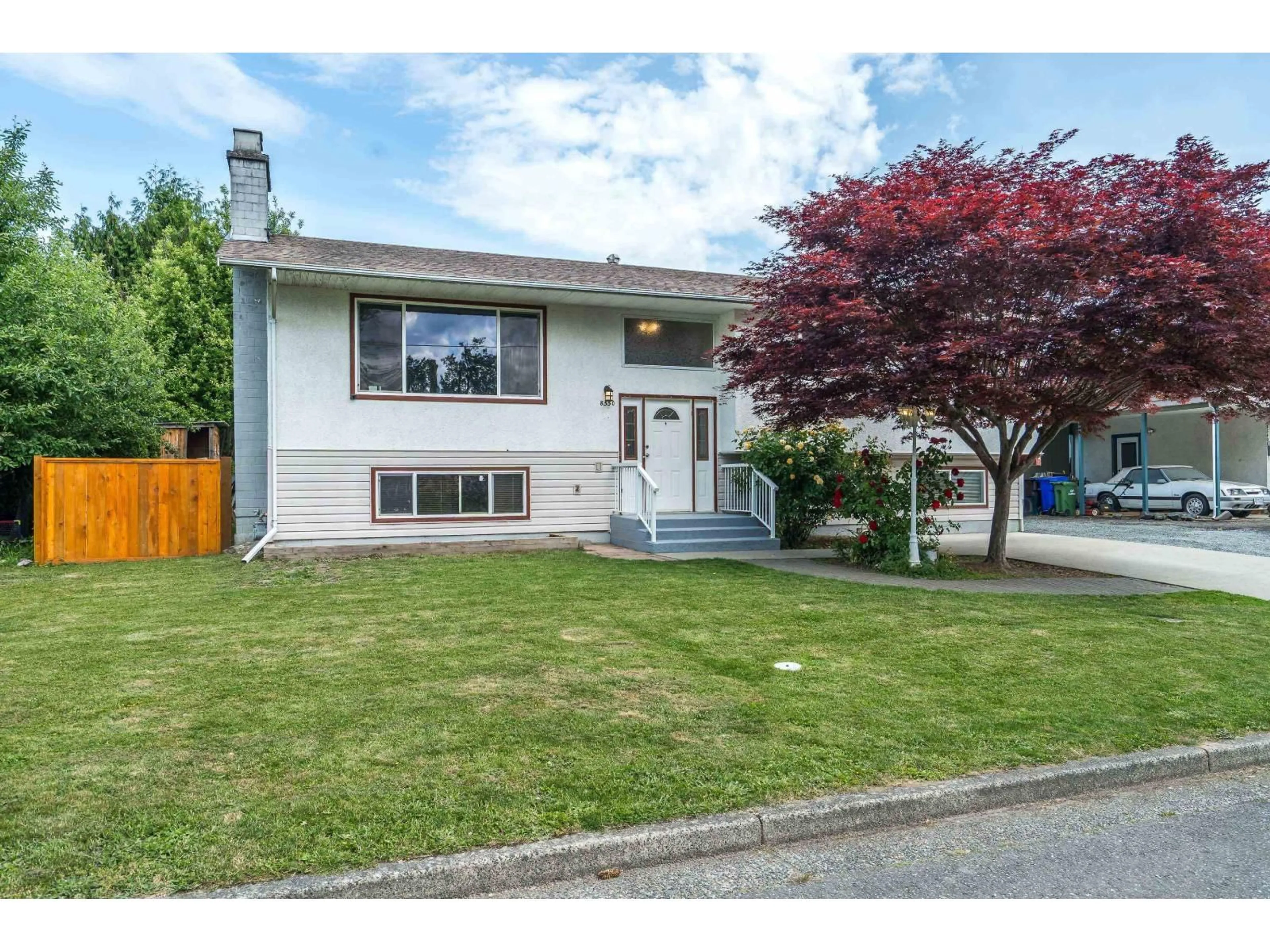 Home with vinyl exterior material, street for 8550 CRAMER DRIVE, Chilliwack British Columbia V2P5H6
