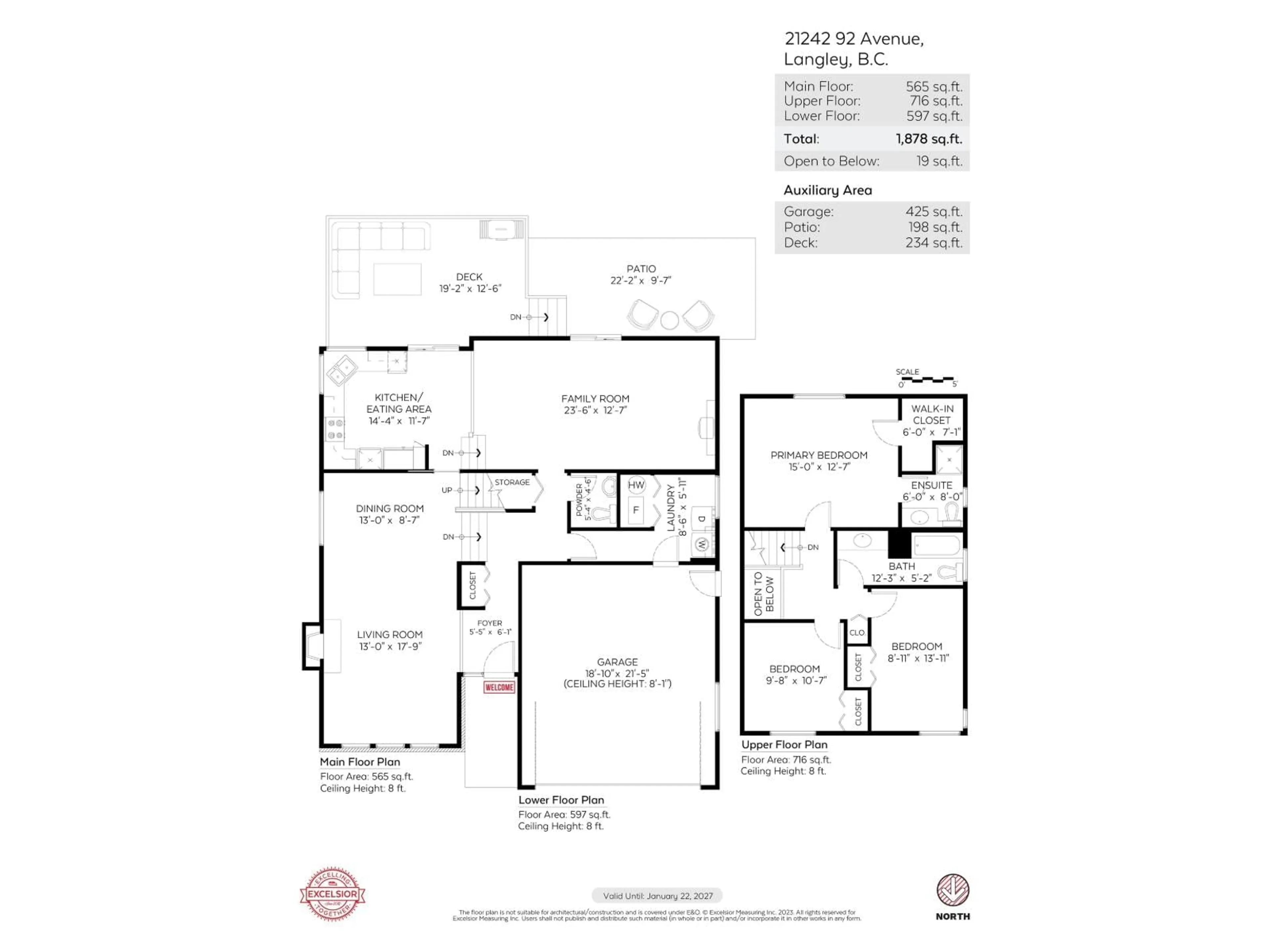 Floor plan for 21242 92 AVENUE, Langley British Columbia V1M1L2
