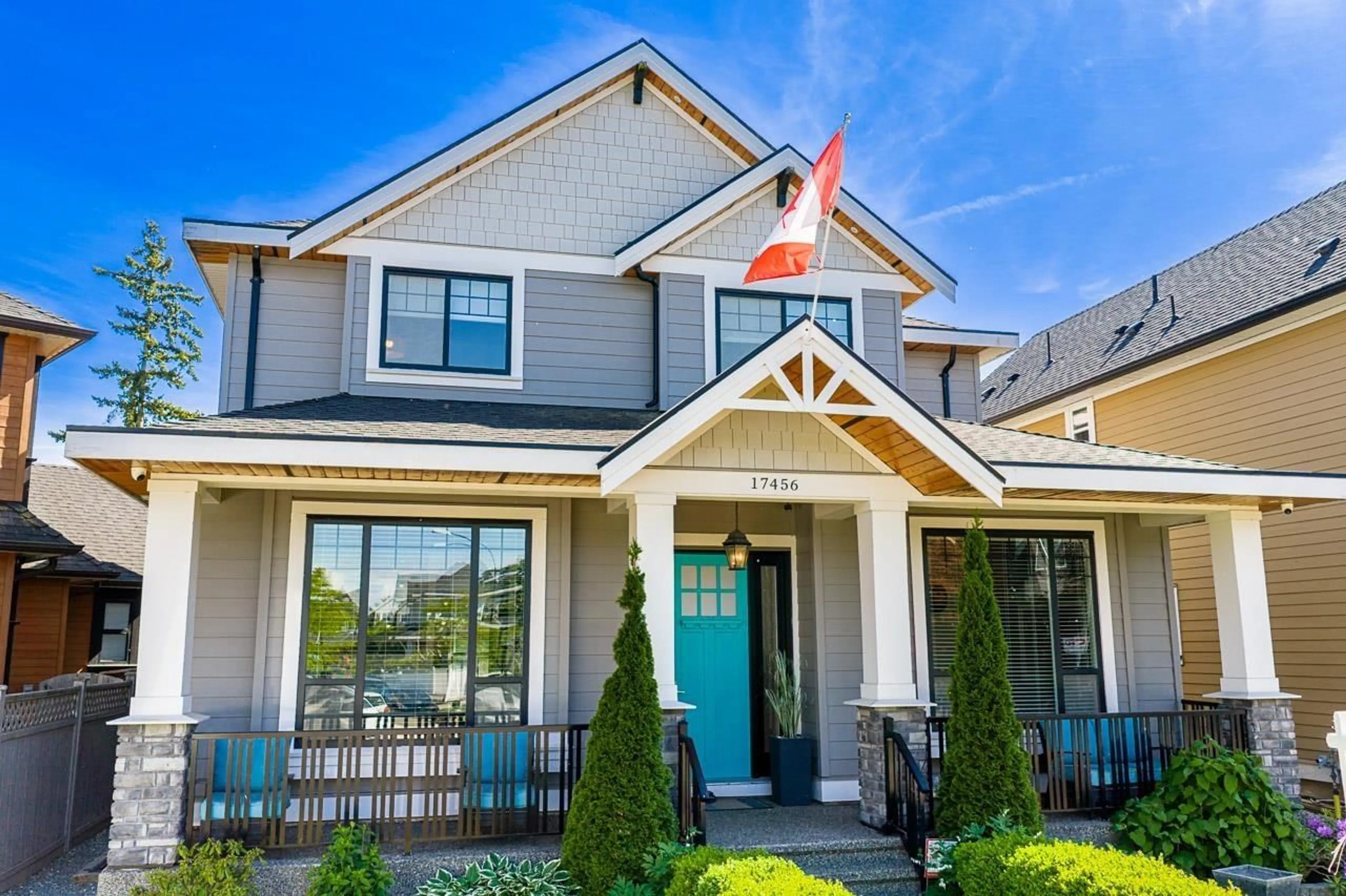 Home with vinyl exterior material, street for 17456 2A AVENUE, Surrey British Columbia V3Z6R9