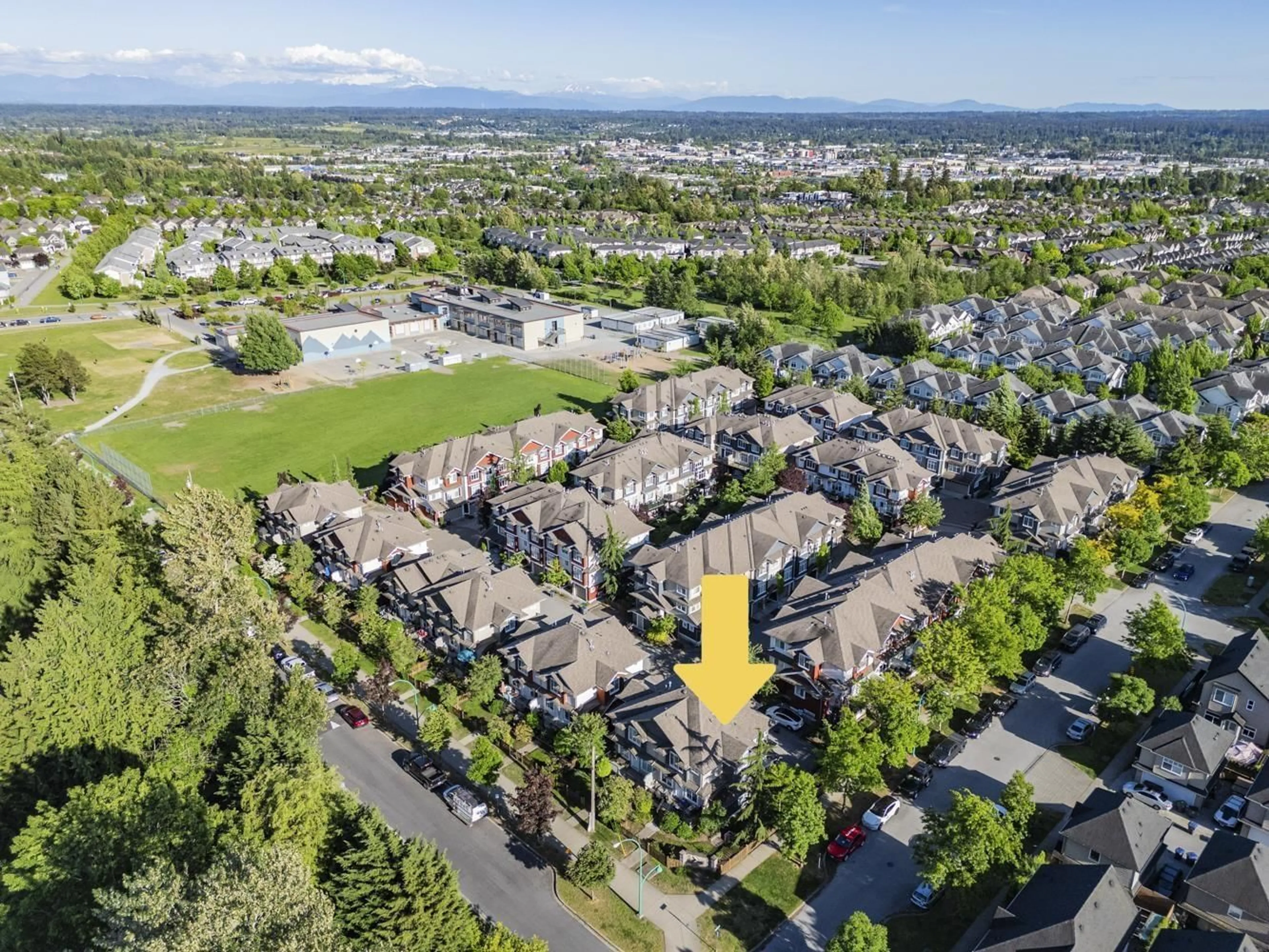 A pic from outside/outdoor area/front of a property/back of a property/a pic from drone, mountain view for 16 - 6956 193 STREET, Surrey British Columbia V4N6E7