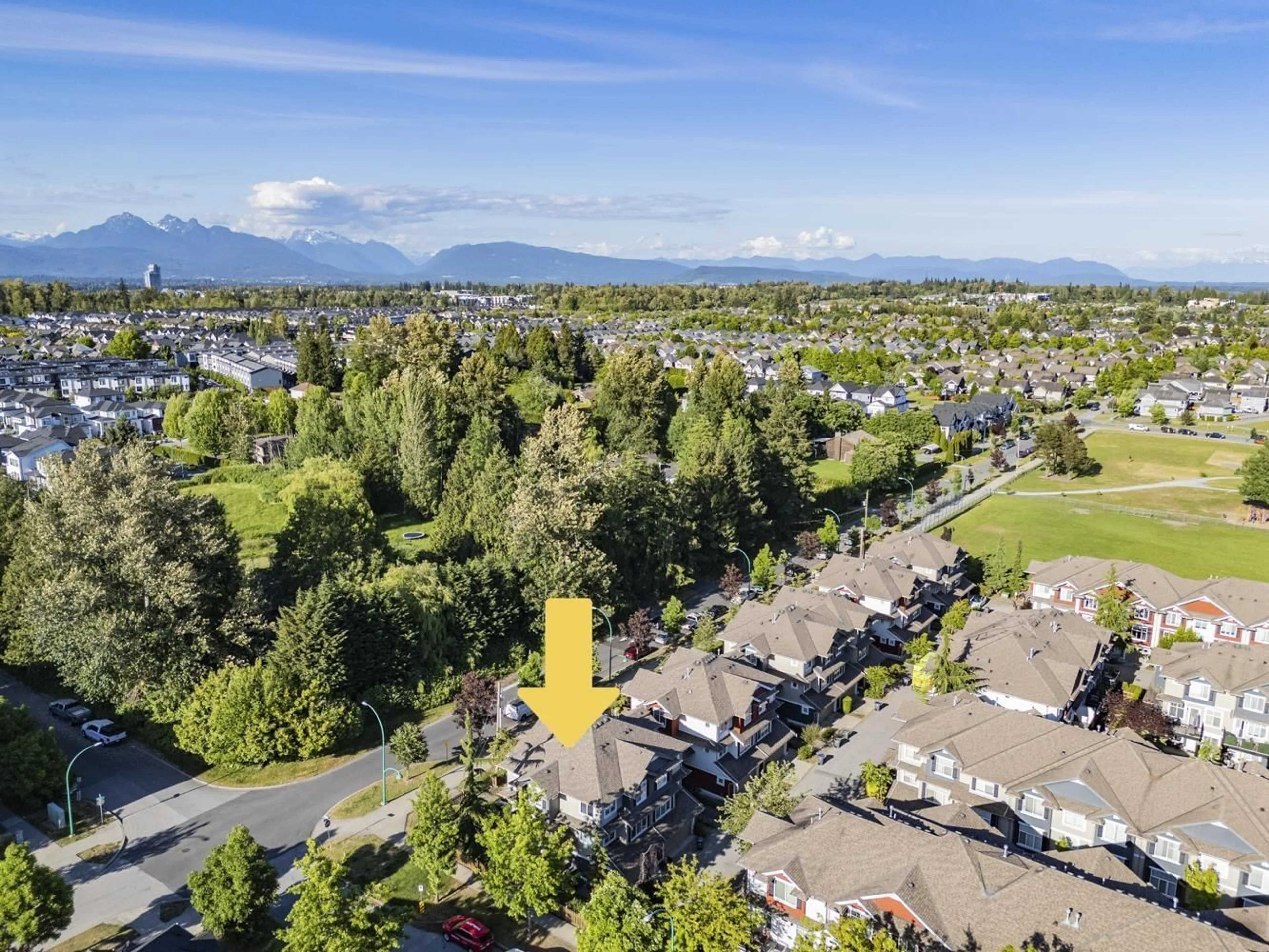 A pic from outside/outdoor area/front of a property/back of a property/a pic from drone, mountain view for 16 - 6956 193 STREET, Surrey British Columbia V4N6E7