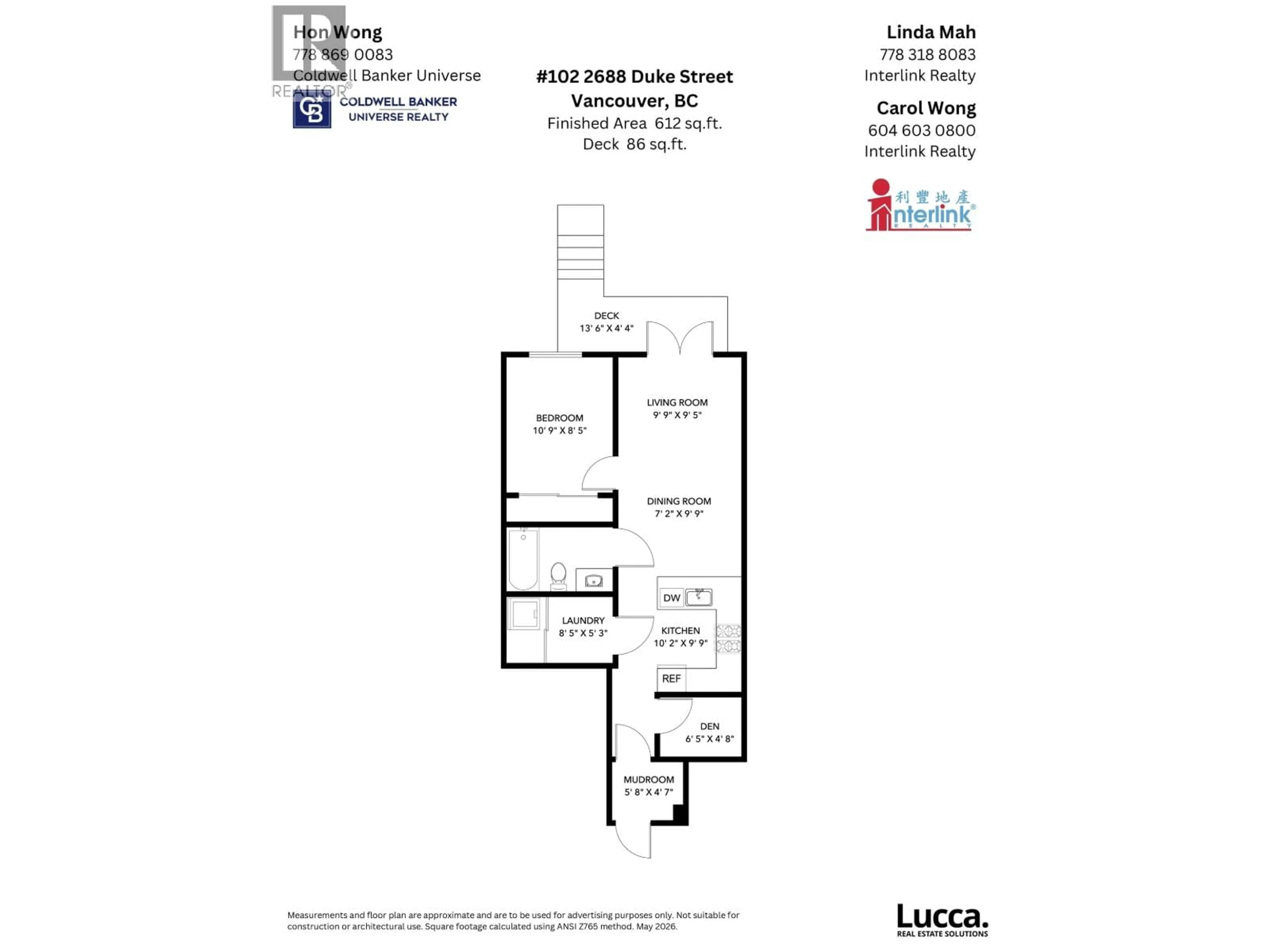 Floor plan for 102 - 2688 DUKE STREET, Vancouver British Columbia V5R4S9