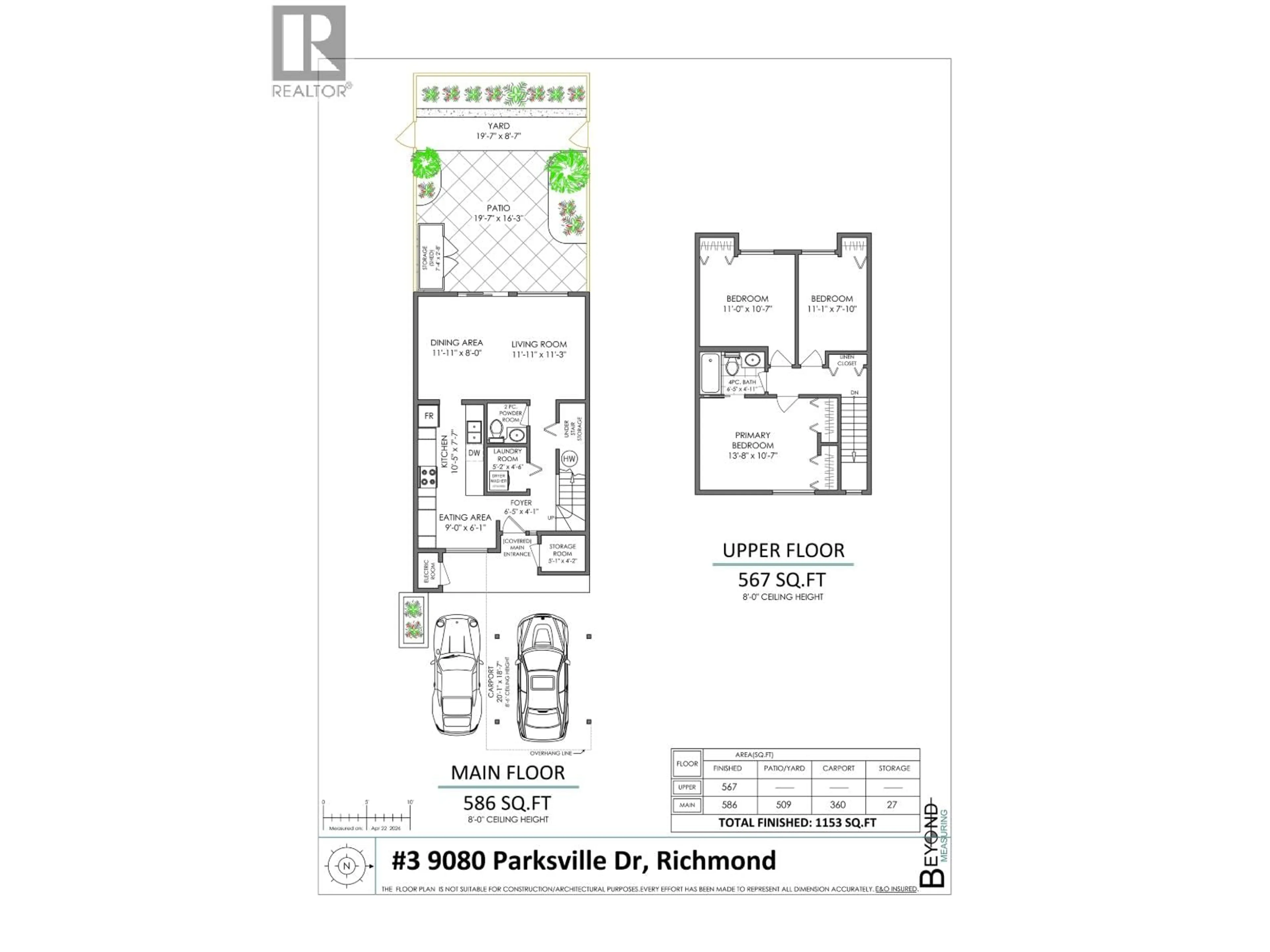 Floor plan for 3 - 9080 PARKSVILLE DRIVE, Richmond British Columbia V7E4N9