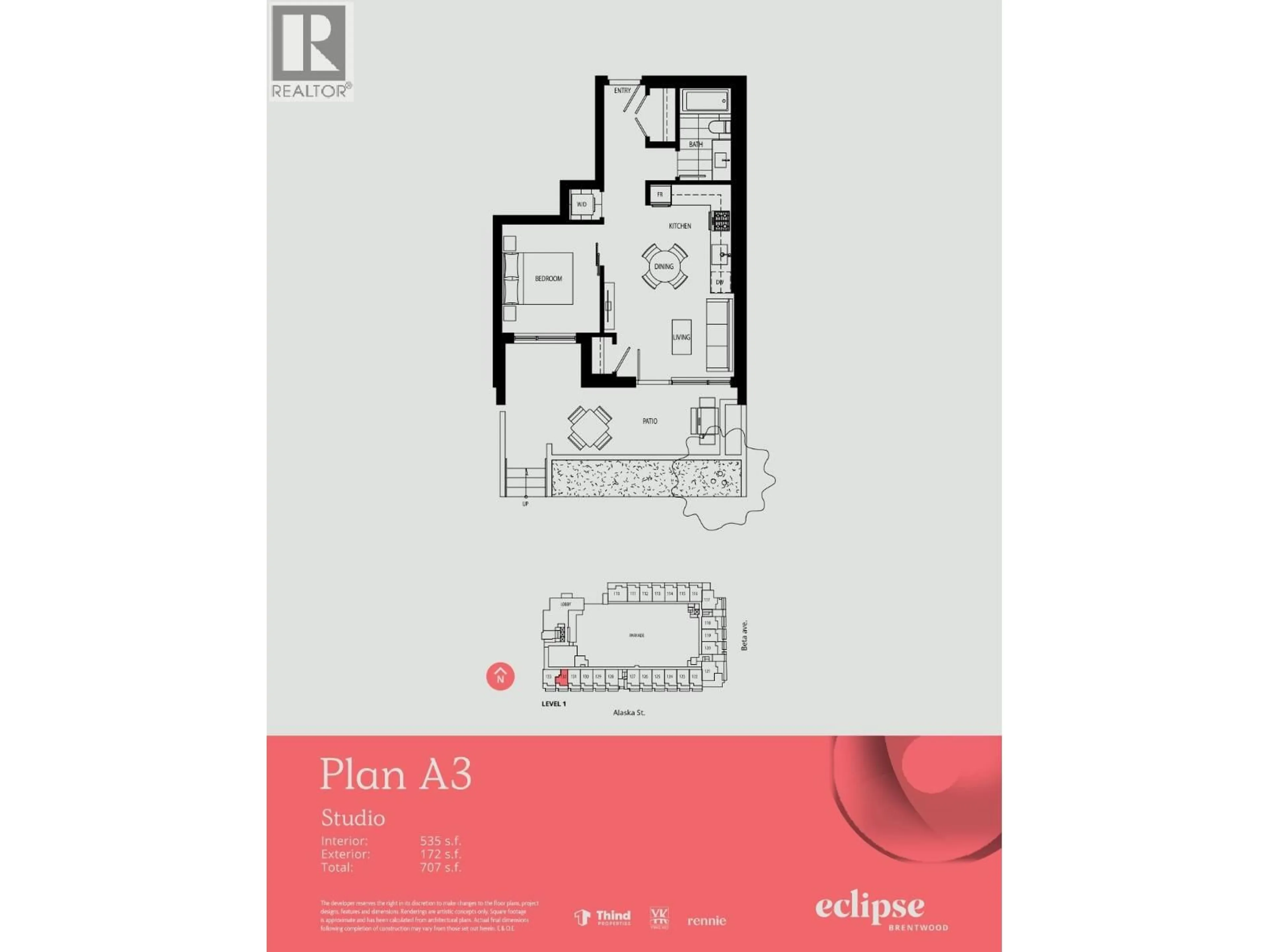 Floor plan for 132 - 4665 ALASKA AVENUE, Burnaby British Columbia V5C0P7