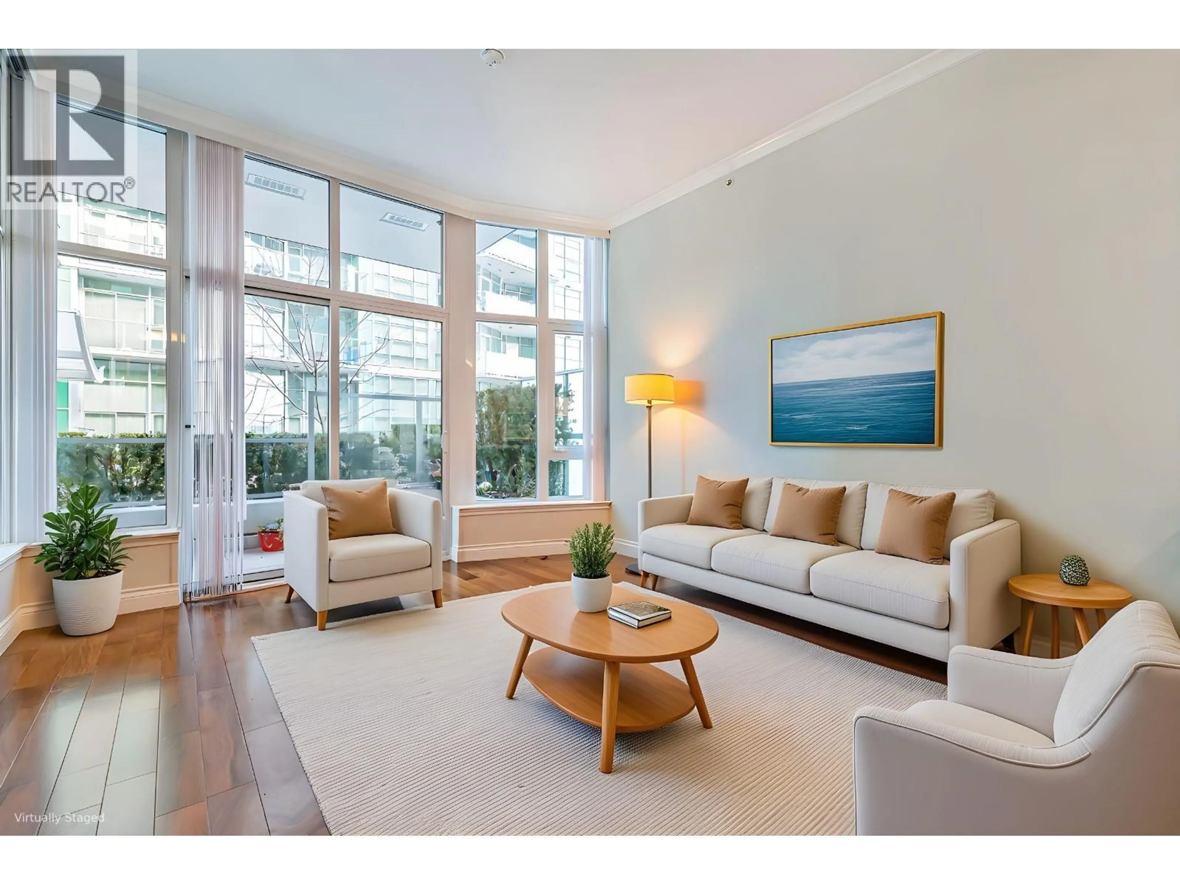Living room with furniture, unknown for 103 - 185 VICTORY SHIP WAY, North Vancouver British Columbia V7L0G2