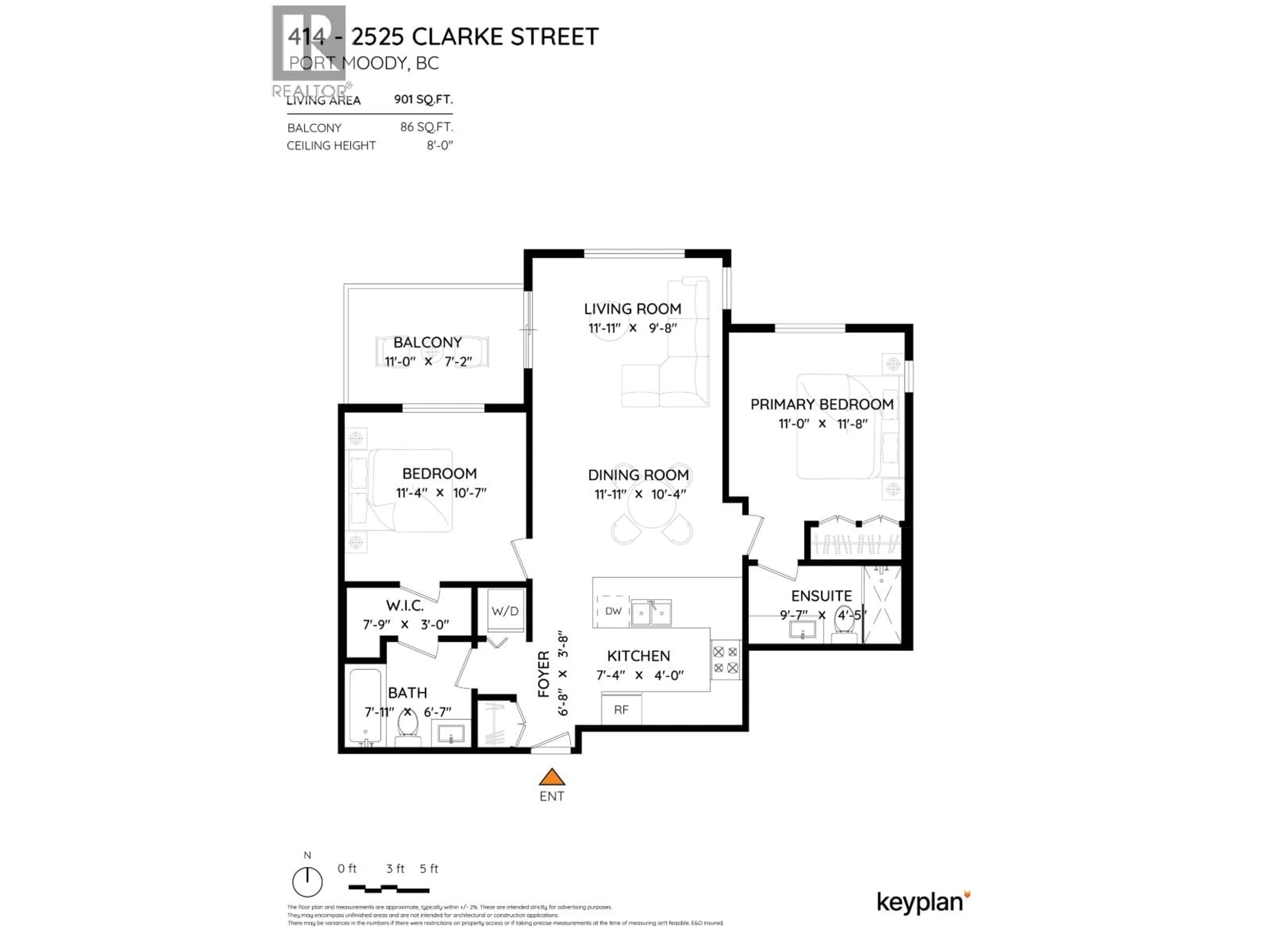 Floor plan for 414 - 2525 CLARKE STREET, Port Moody British Columbia V3H0J3