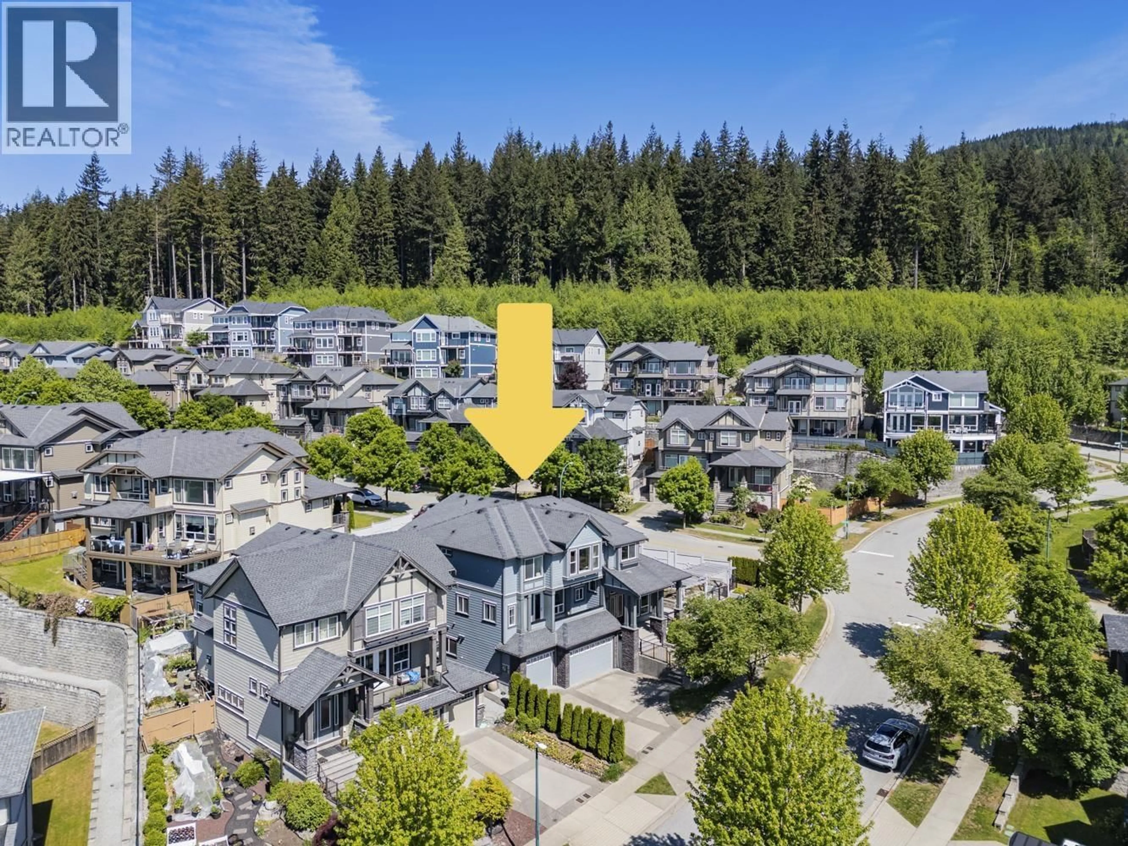 A pic from outside/outdoor area/front of a property/back of a property/a pic from drone, mountain view for 1442 STRAWLINE HILL STREET, Coquitlam British Columbia V3E0L6