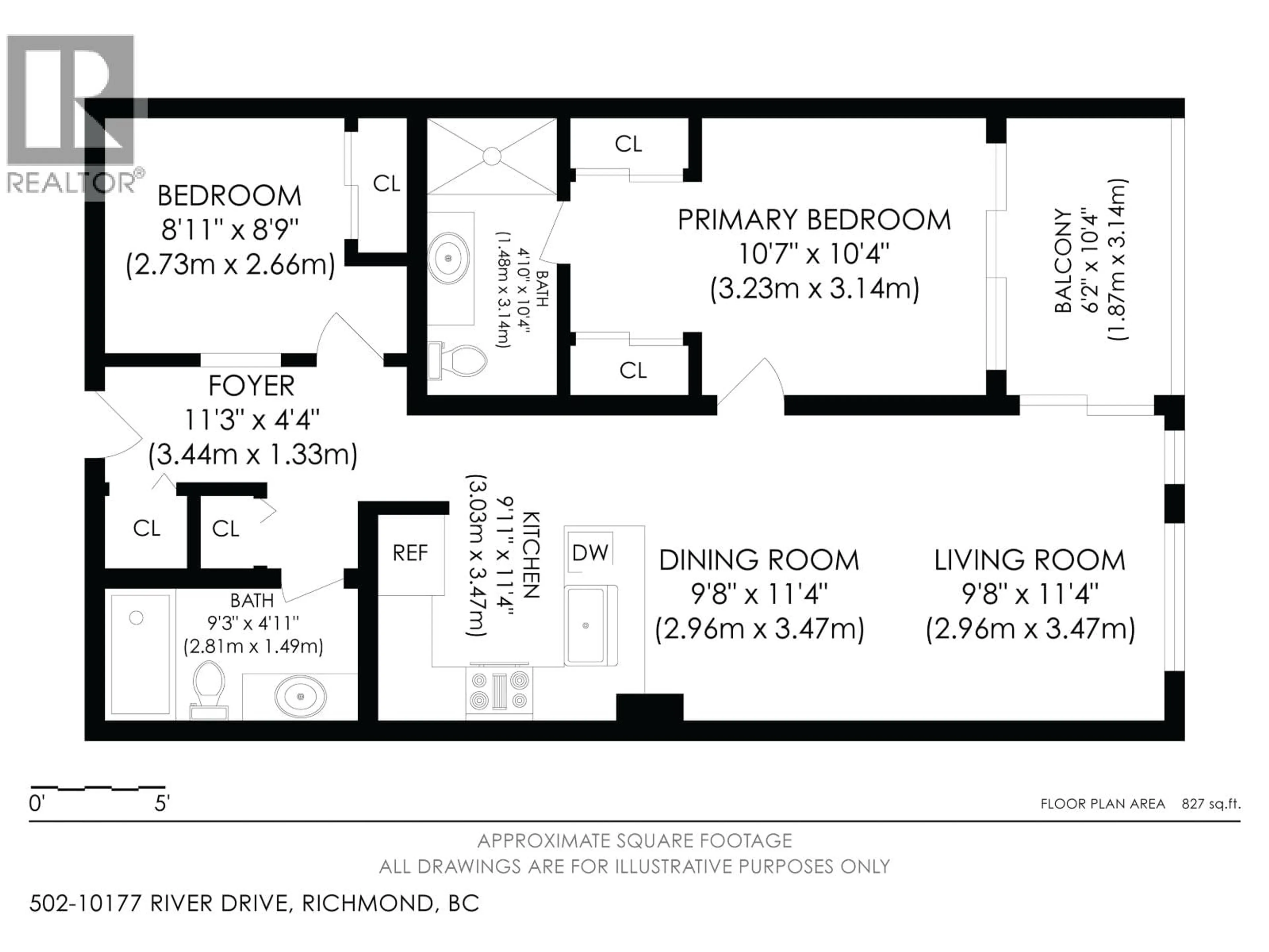 Floor plan for 502 - 10177 RIVER DRIVE, Richmond British Columbia V6X0S2