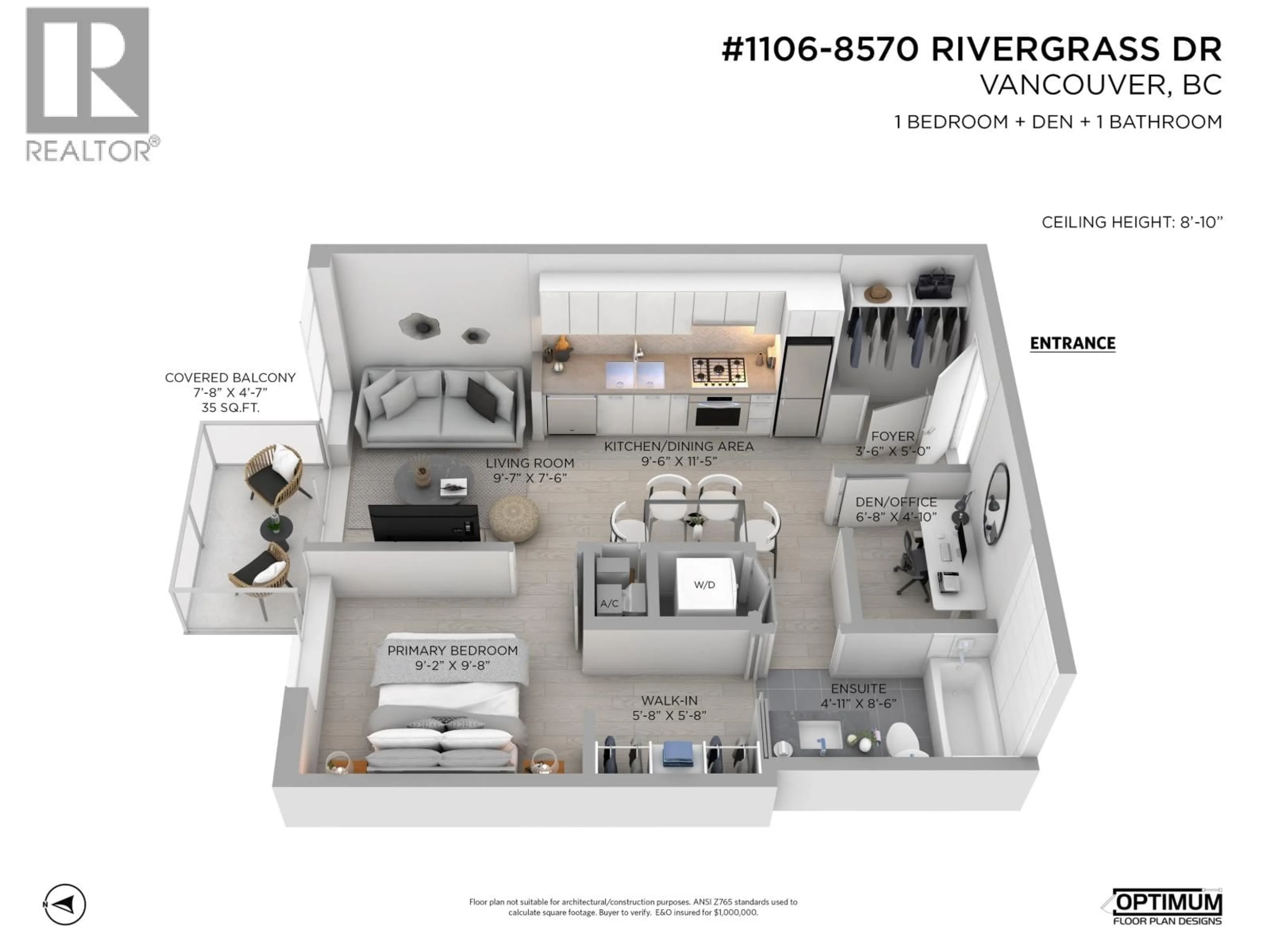 Floor plan for 1106 - 8570 RIVERGRASS DRIVE, Vancouver British Columbia V5S0H4