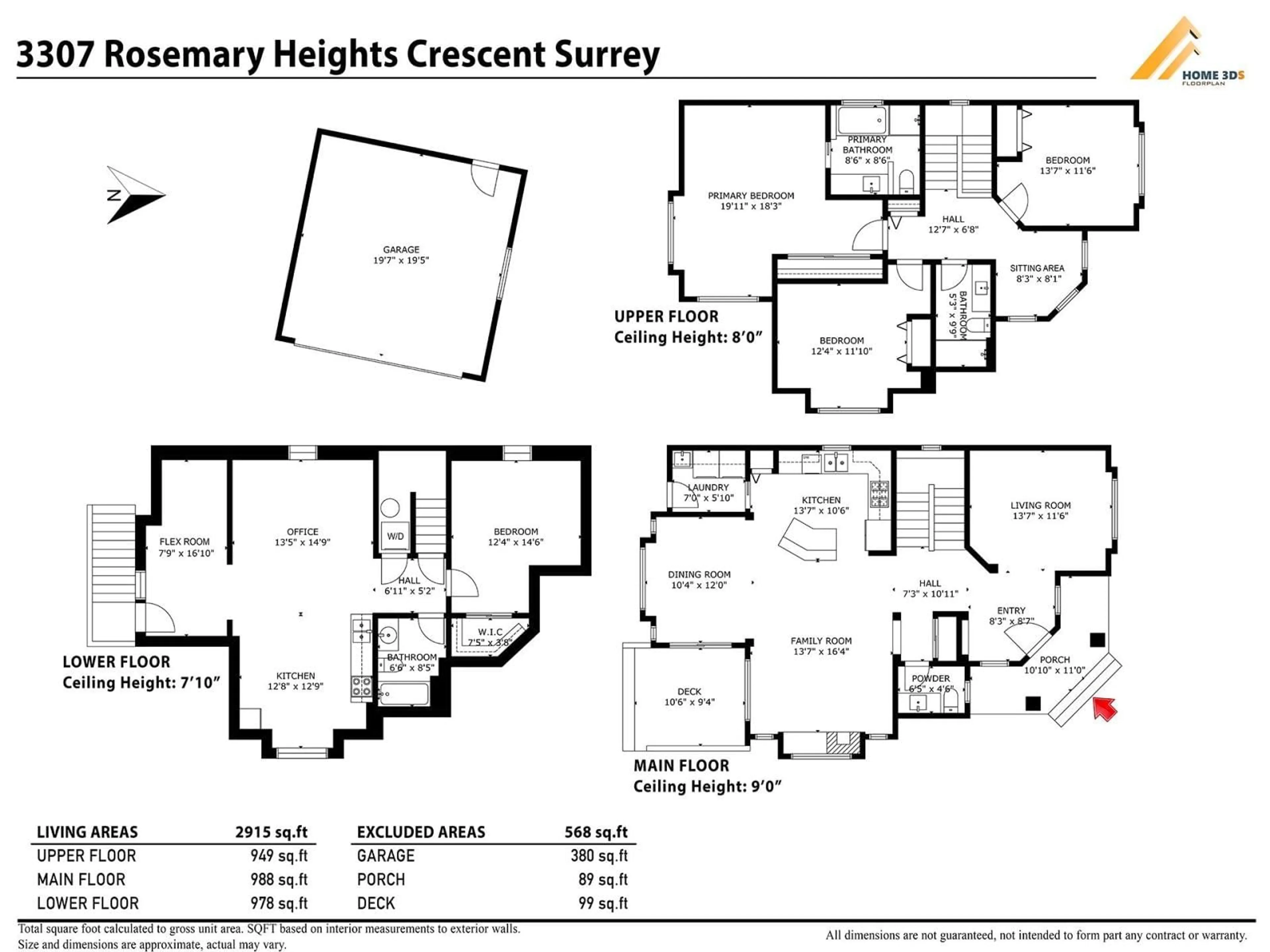 Floor plan for 3307 ROSEMARY HEIGHTS CRESCENT, Surrey British Columbia V3Z0K7
