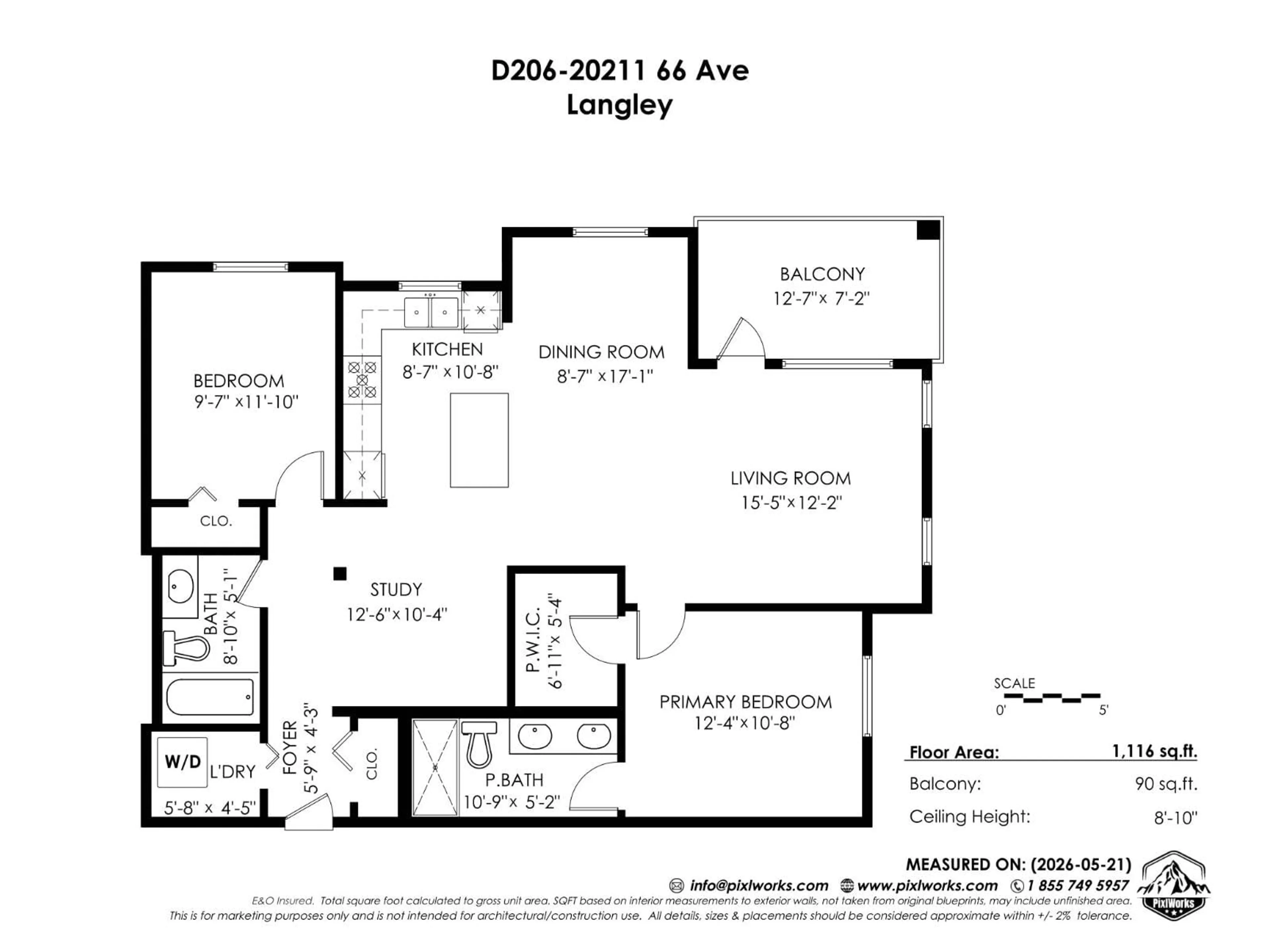 Floor plan for D206 - 20211 66 AVENUE, Langley British Columbia V2Y0L4