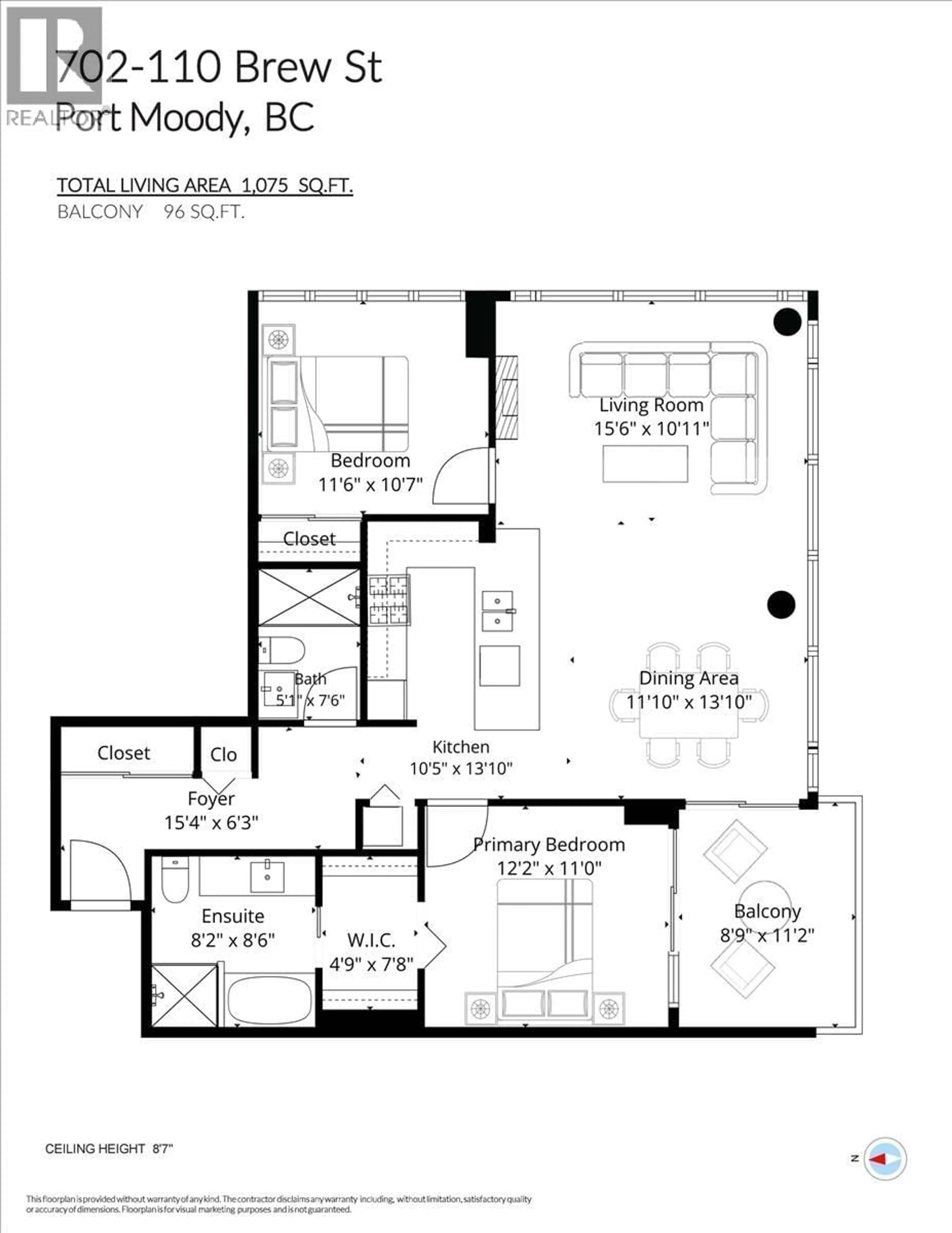 Floor plan for 702 - 110 BREW STREET, Port Moody British Columbia V3H0E4